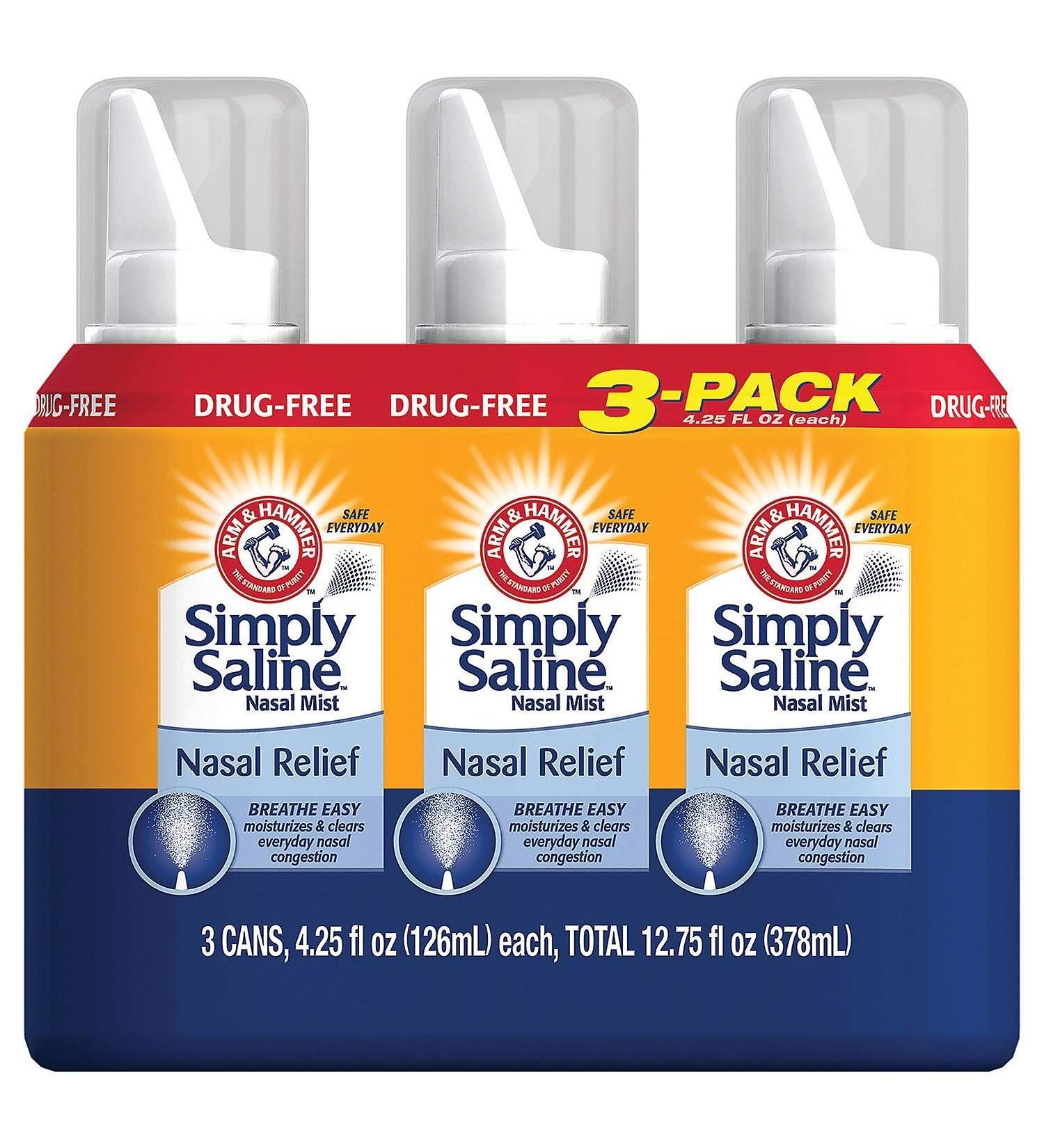 Simply Saline Adult Nasal Mist Original 4.25 Oz 3 Pack - Giant Size Multi-Size Solution - Buy Online on GoSupps.com
