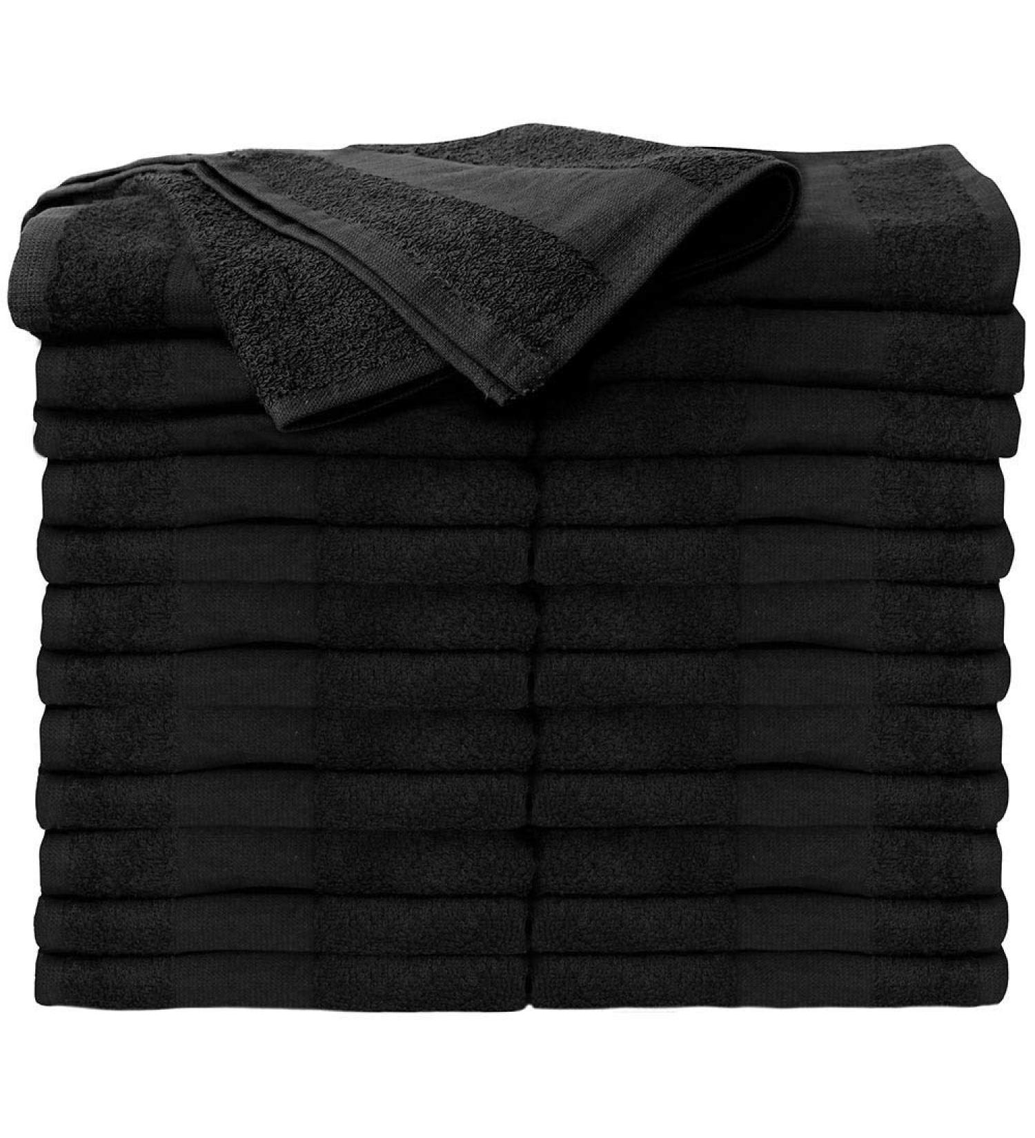 ForPro Premium Black Salon Towels 100% Cotton 16x27 - 24-Count, Bleach-Proof & Stain Resistant - Buy Online on GoSupps.com
