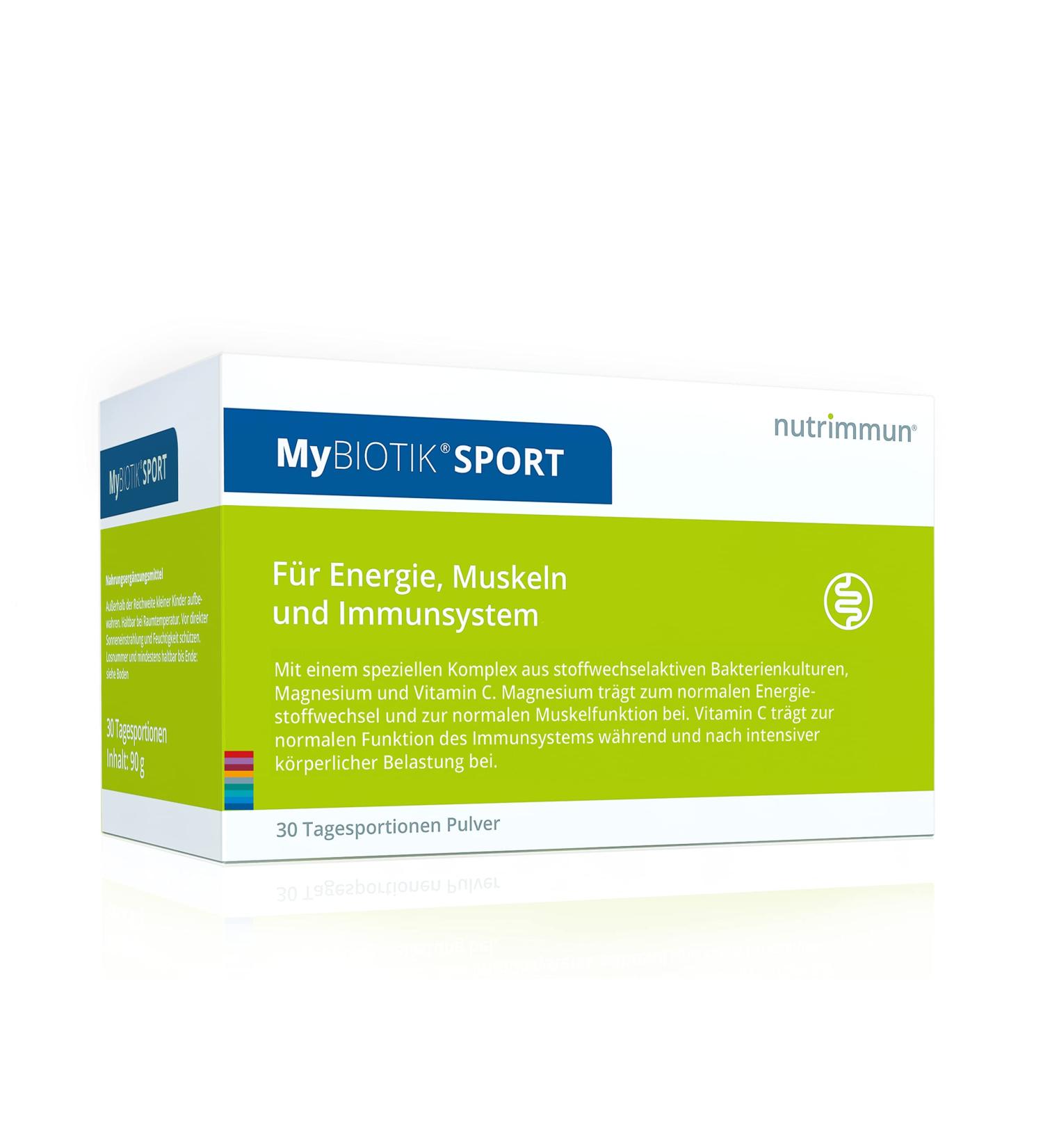 Nutrimmun Mybiotics Sport - Dietary Supplements with Active Microbiota Complex Magnesium & Vitamin C for Energy Muscles & Immune Support | 30 x 3g Powder - Buy Online on GoSupps.com