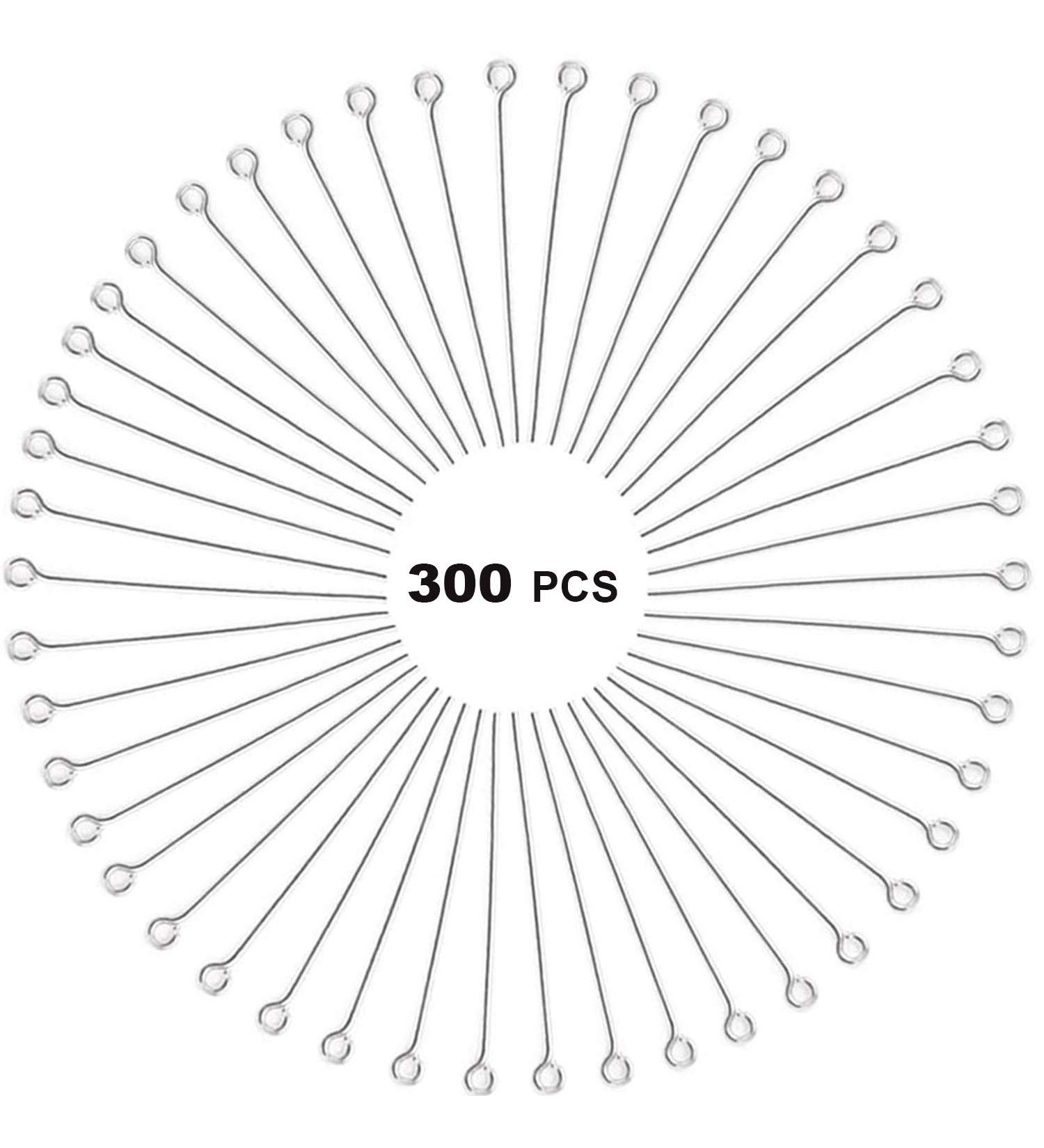 300 Pcs 1.6 304 Stainless Steel Open Eye Headpins for Jewelry Making - Silver Finish - Buy Online on GoSupps.com