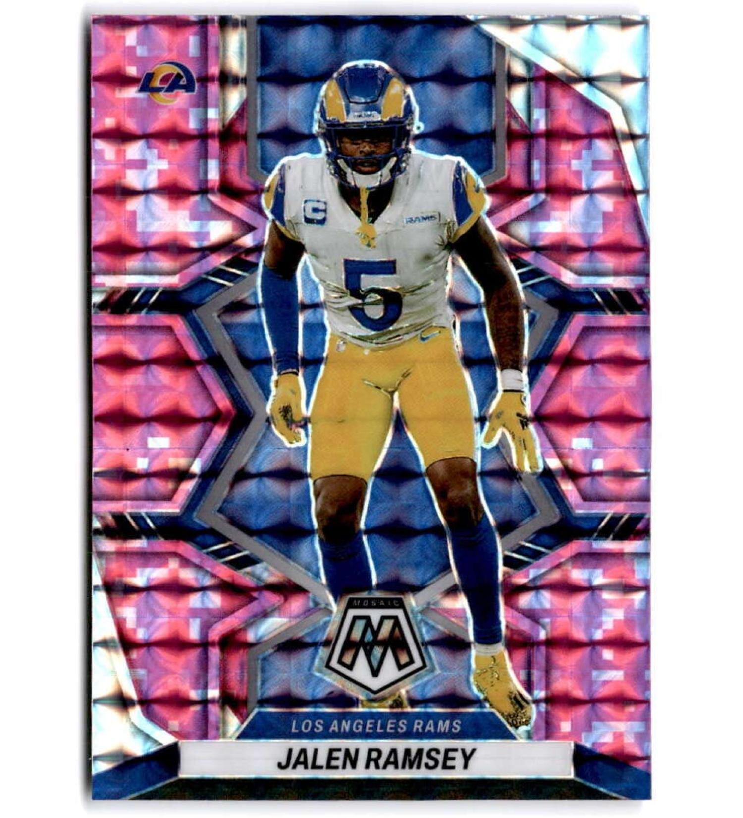 2022 Panini Mosaic Mosaic Camo Pink #113 Jalen Ramsey Los Angeles Rams NFL Football Trading Card