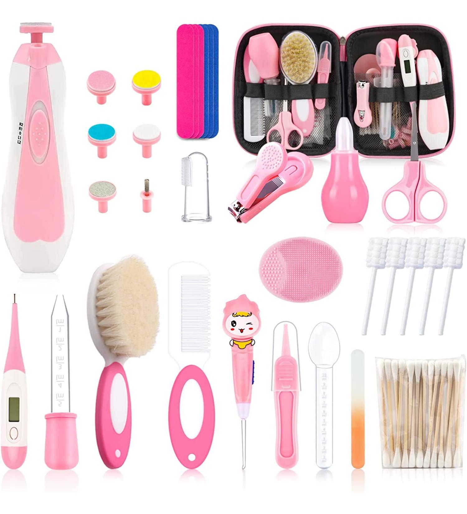 38PCS Upgraded Baby Healthcare & Grooming Kit for Newborns - Safety Baby Care Set, Pink - Buy Online on GoSupps.com