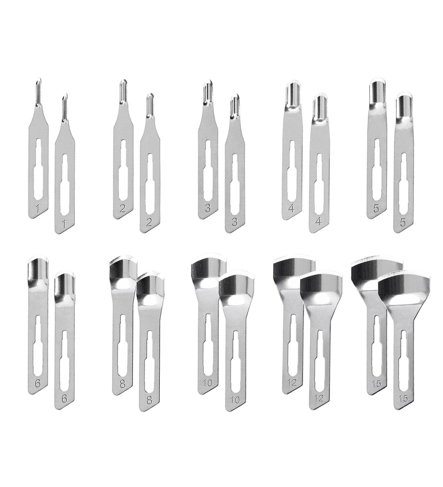 Set 3 20x hollow chisel blades (2x each) for foot care 10 sizes mix set starter set