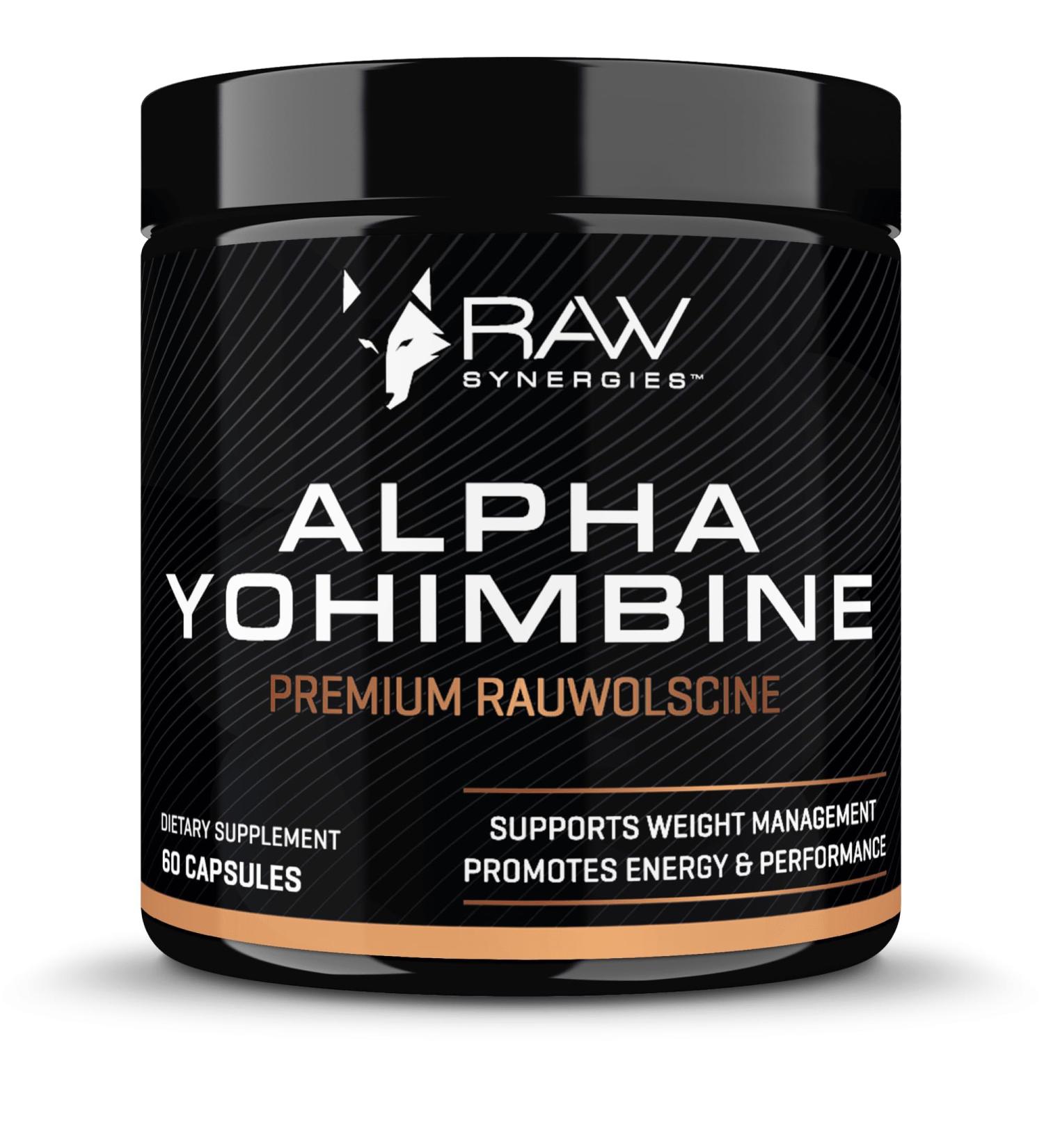 RAW Synergies Alpha Yohimbine - Fitness Support Supplement for Long-Lasting Energy Alert Mind & Metabolic Health Support - Clean Natural Supplement - 60 Capsules