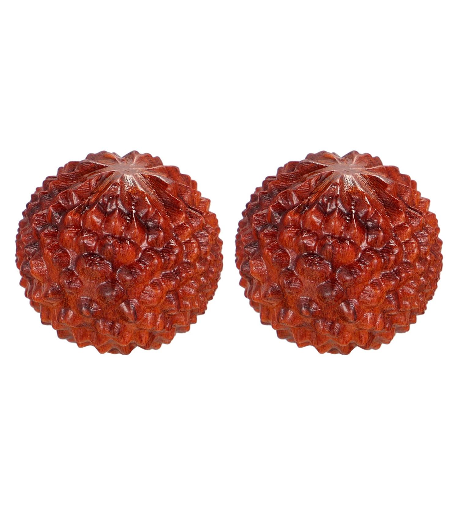 Frcolor 2-St Carving Massage Device - Manual Foot Roller & Hand Exercise Balls - Rosewood Chinese Massage Ornaments for Desktop Decor - Buy Online on GoSupps.com