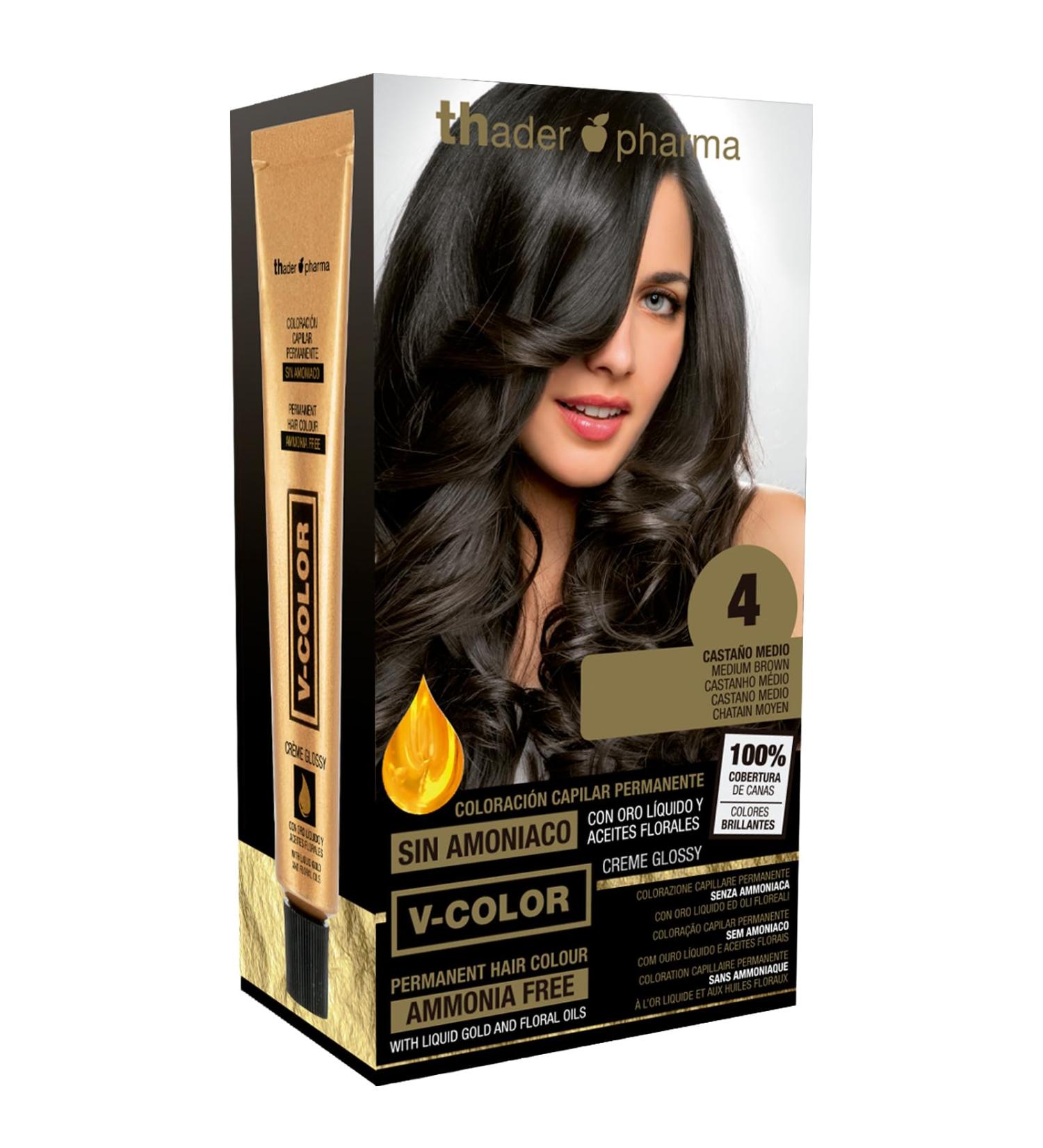 Thader Th Pharma VColor Permanent Colors Settings with liquid gold 100 gray coverage 120 ml nr 4 midbrown No 4 middleused 140 g Pquite the 1 - Buy Online on GoSupps.com