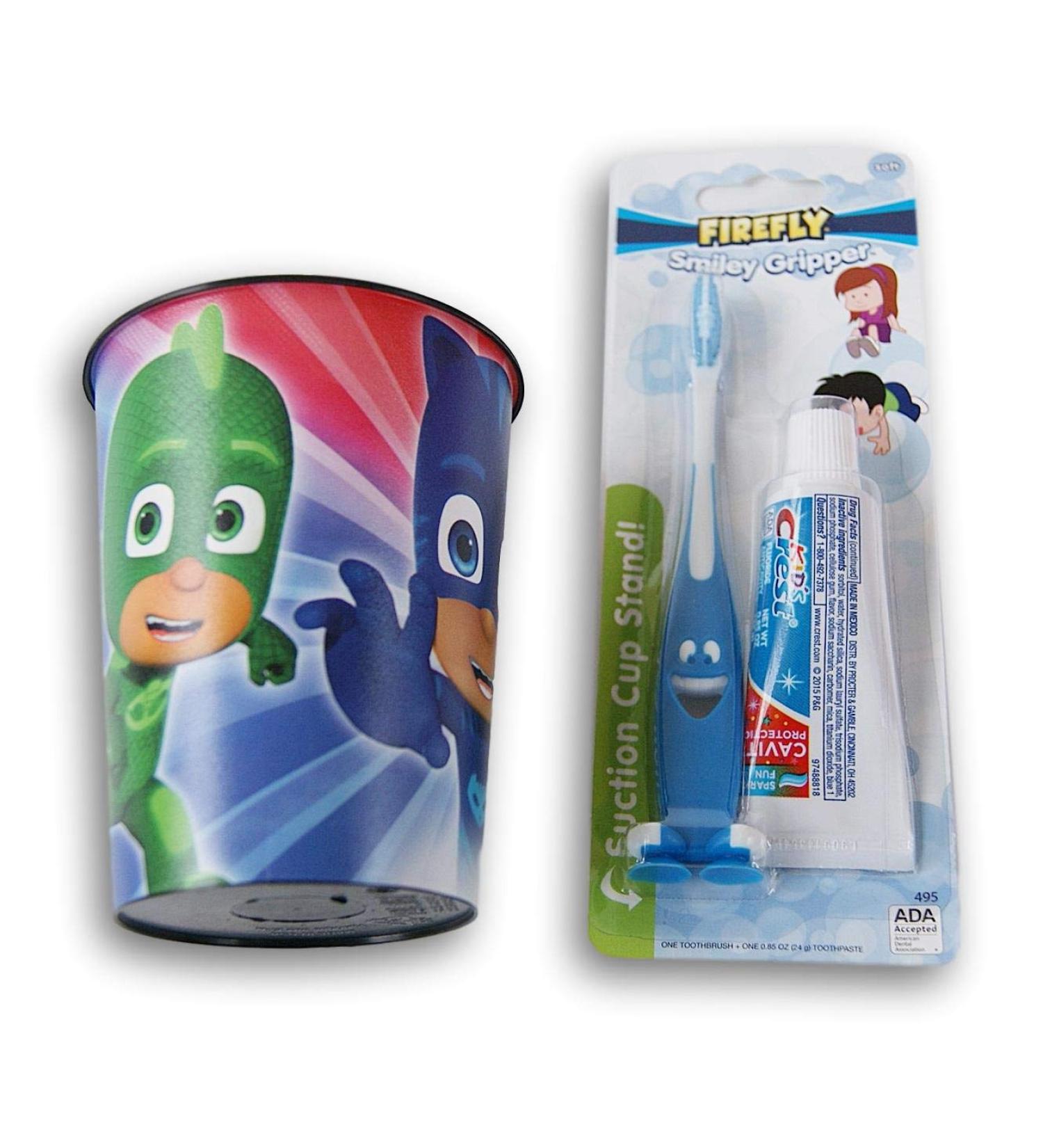 PJ Masks Tooth Brushing Kit for Kids - Includes Toothbrush, Toothpaste, and Rinsing Cup