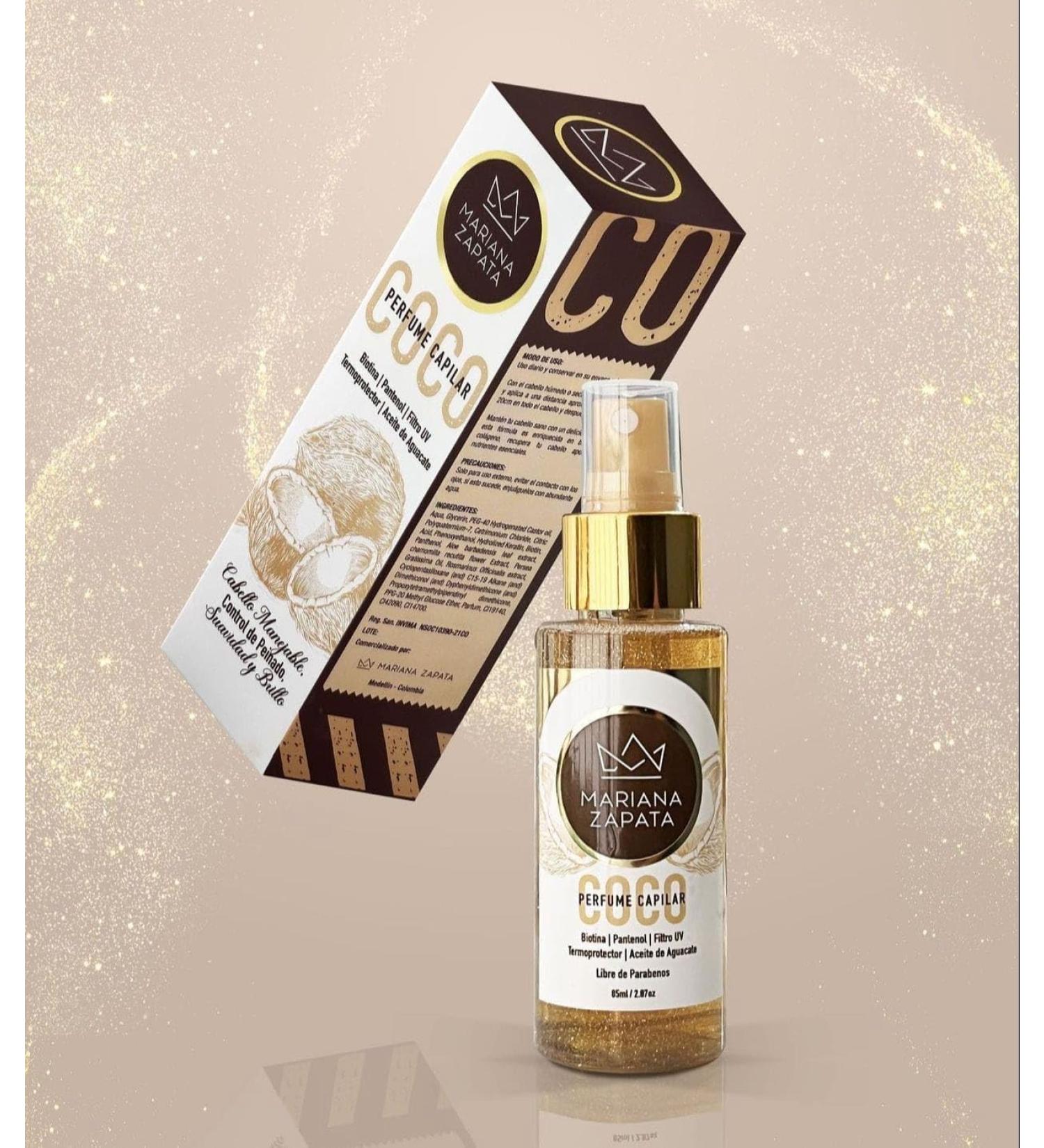 MARIANA ZAPATA Perfume Capilar Coco Termoprotector Colombia 2.83oz-85ml