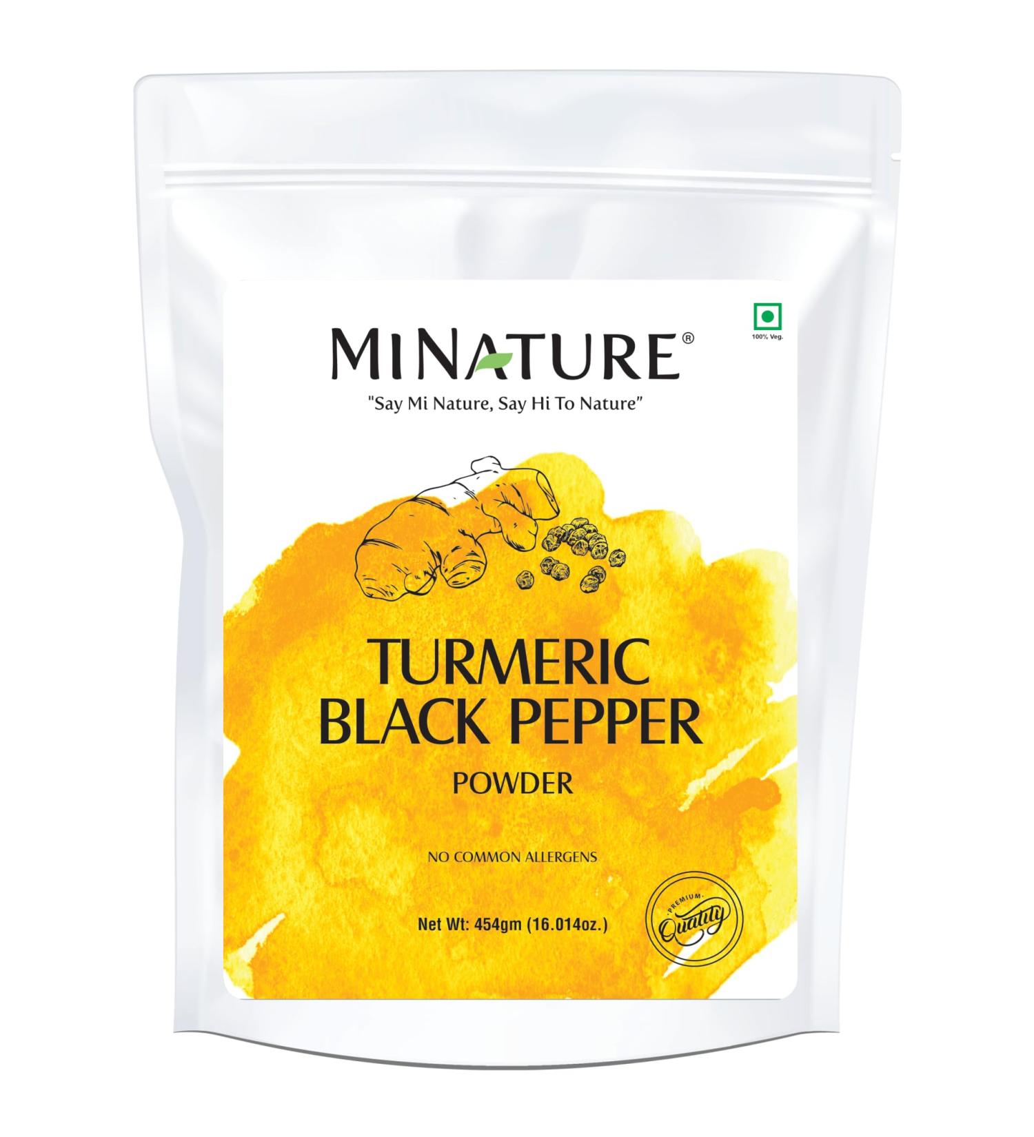 Mi Nature Turmeric Powder with Black Pepper 454g (16oz)| Pure Curcuma Longa & Piper Nigrum| Traditional Superfood for Cooking and Natural Wellness Support - Buy Online on GoSupps.com
