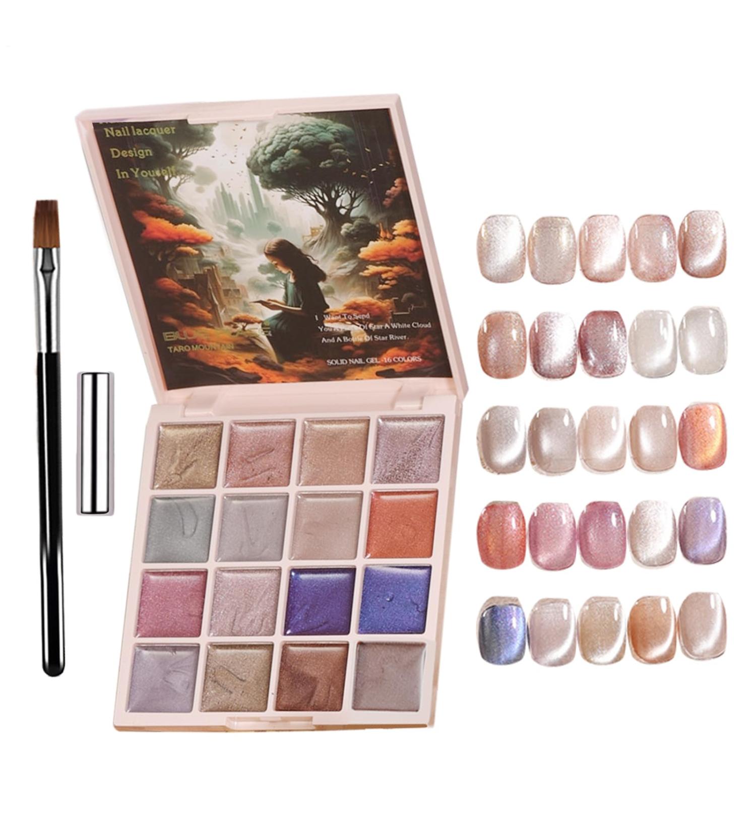  Ziennhu Solid Gel Nail Polish Palette | Cream Finish Manicure Set | Mud Pudding Gel Collection | Compact Long-Lasting Color | Smooth Texture Nail Art Kit | Out - Buy Online on GoSupps.com