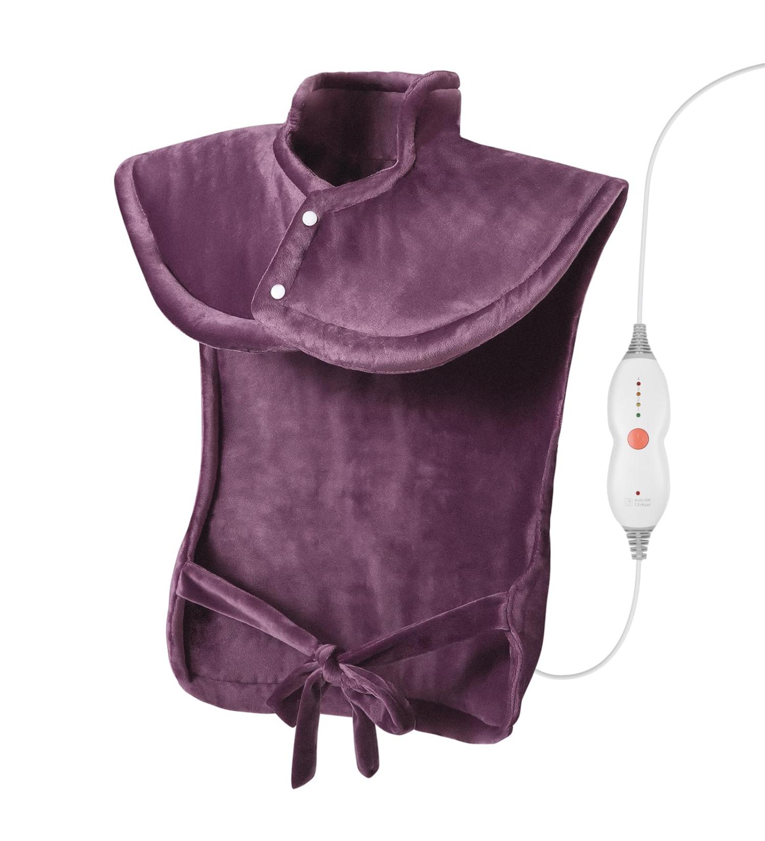 Electric Heating Cushion for Back Shoulder & Neck - 4 Temperature Levels 1.5 Hour Auto Shut-Off 60x85cm Warmers - Buy Online on GoSupps.com