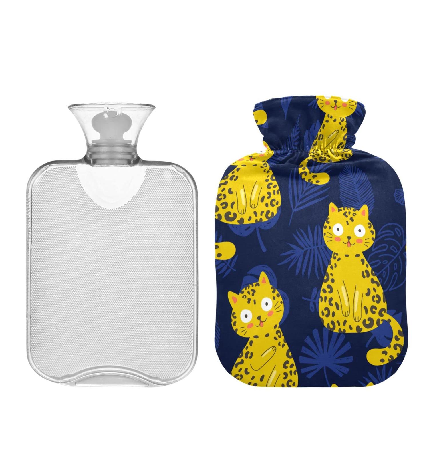 Mnsruu Cartoon Cat Hot Water Bottle 2L - Soft Cover - Perfect Gift for Women & Kids - Ideal for Christmas - Buy Online on GoSupps.com