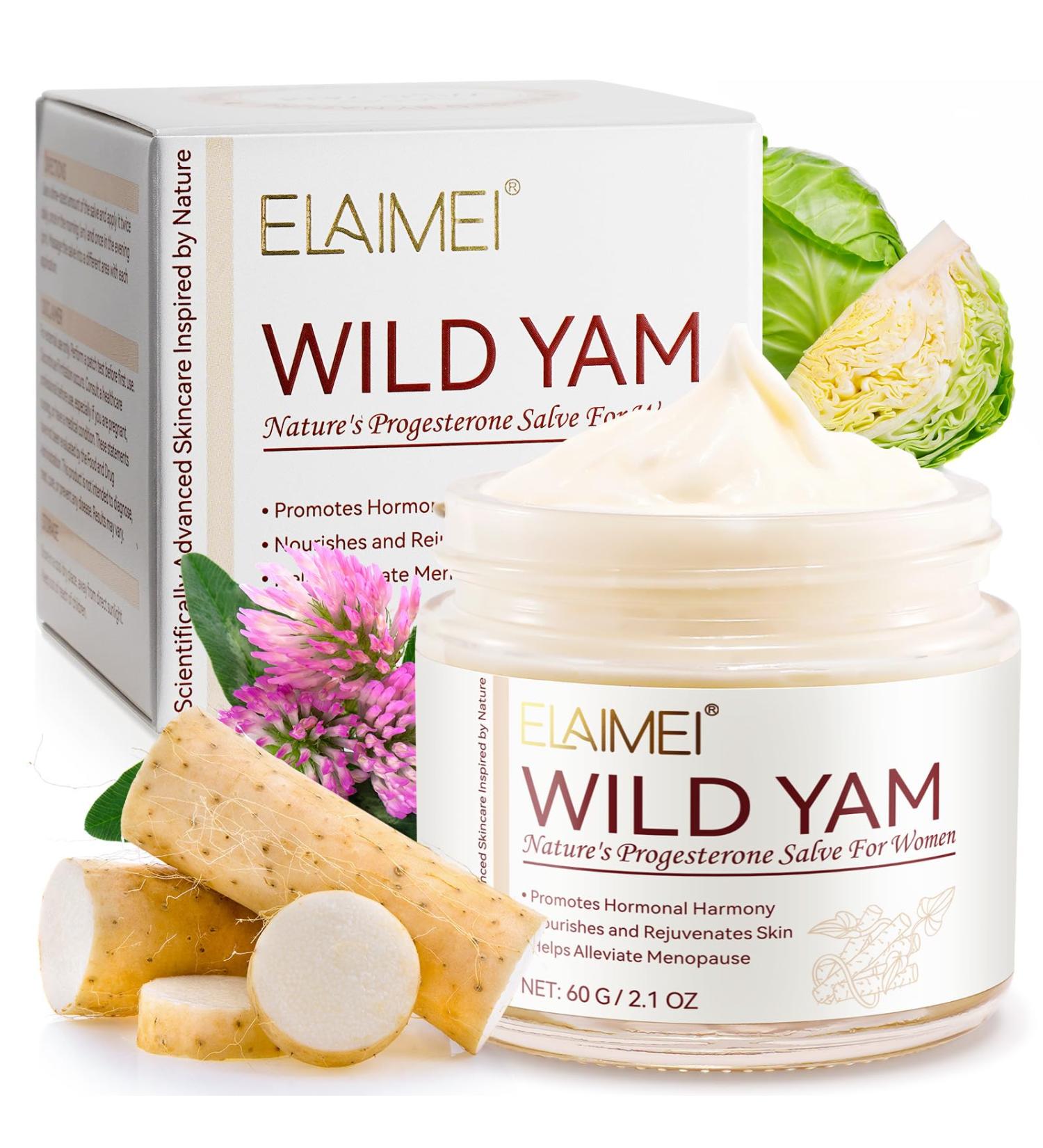 Wild Yam Cream Menopause and Hormone Balance Organic Yam Cream for Women Wild Yam Root Cream Skin Moisturizer Relief for Dry Skin 60 ML - Buy Online on GoSupps.com