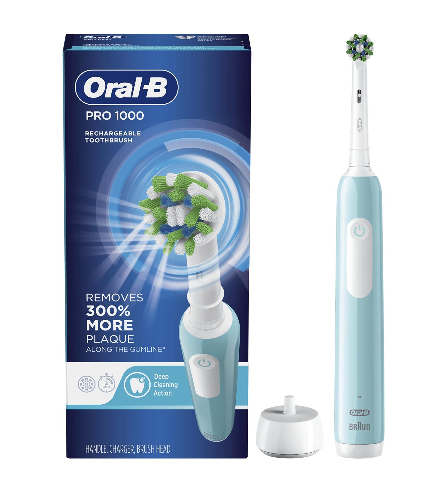 Oral-B Pro 1000 CrossAction Electric Toothbrush - Green | Best Price & Free Shipping - Buy Online on GoSupps.com