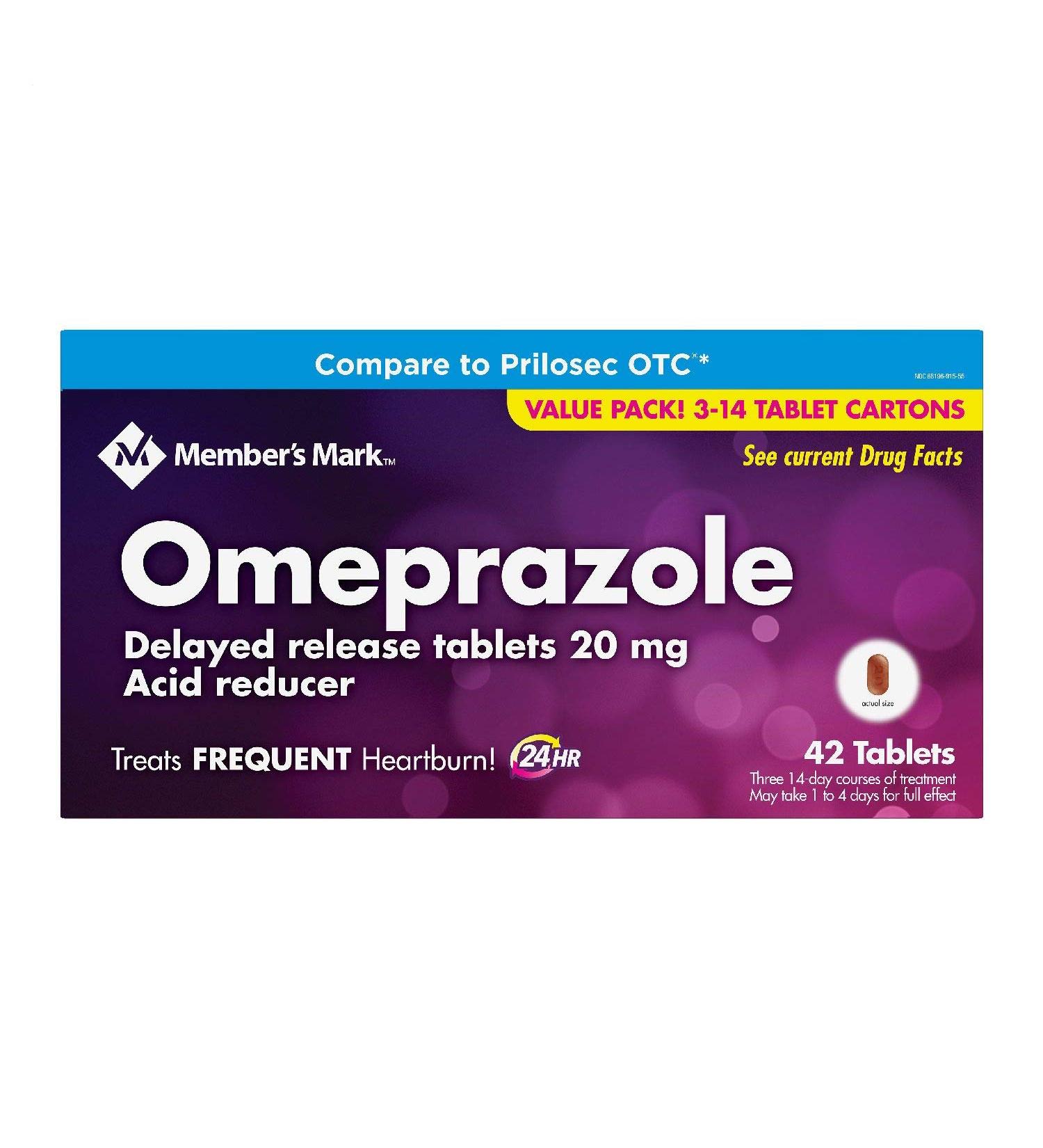 Member's Mark Omeprazole Acid Reducer 3-14 Tablet Cartons for a Total of 42 Tablets by Simply Right