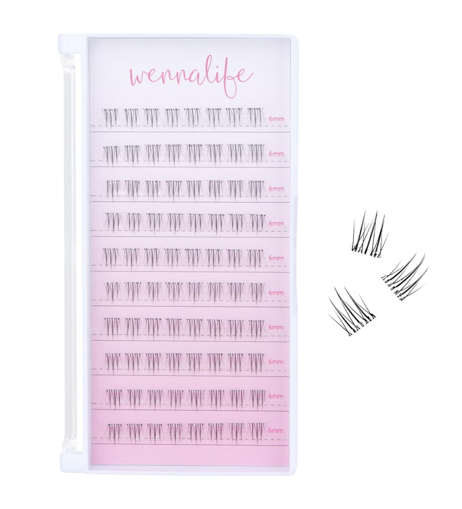 WENNALIFE Bottom Lash Clusters - Self Adhesive Natural Look Clear Band 80pcs - DIY Glueless Cat Eye Extensions - Buy Online on GoSupps.com