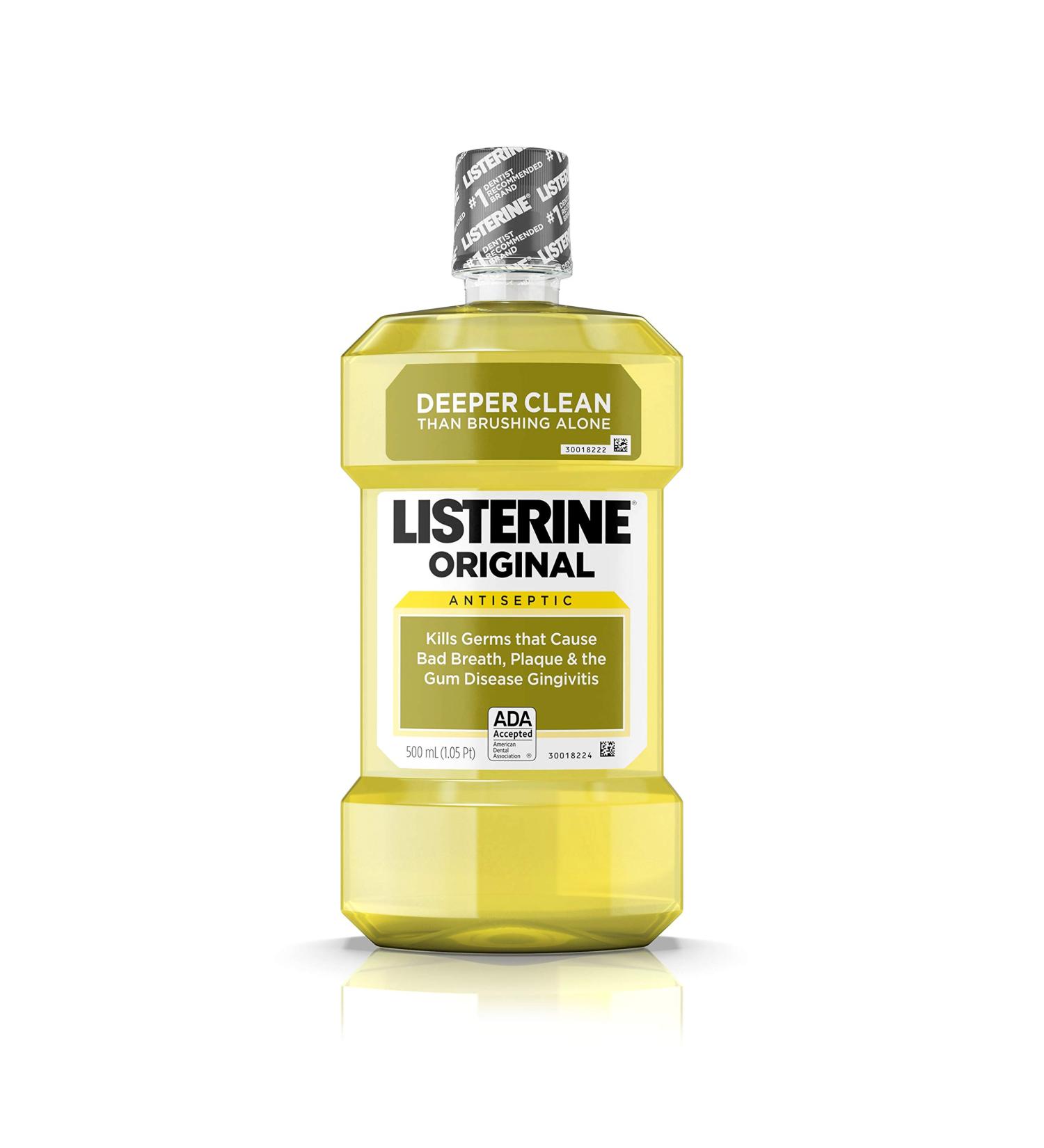 Listerine Original Antiseptic Mouthwash - 500 mL - Fights Bad Breath, Plaque & Gingivitis - Buy Online on GoSupps.com