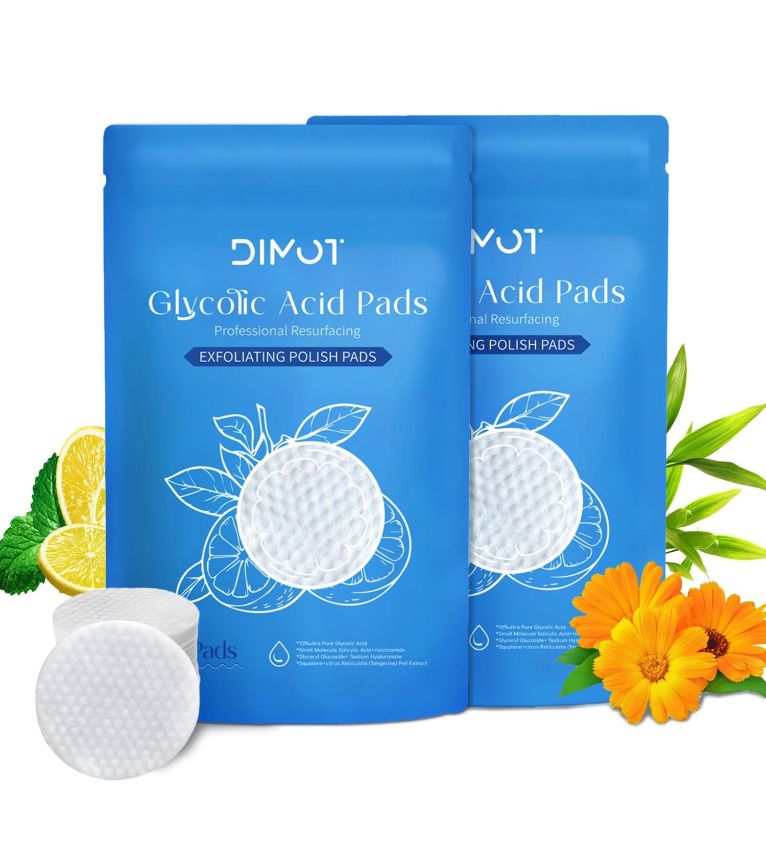 Glycolic Acid Pads 2PCS 10% Advanced Pure Glycolic Acid & 2% Salicylic Acid Exfoliating Peel 80 Pads for Face with Deep Cleaning Effect Reduces Blackheads Keeps Skin Smooth - Buy Online on GoSupps.com