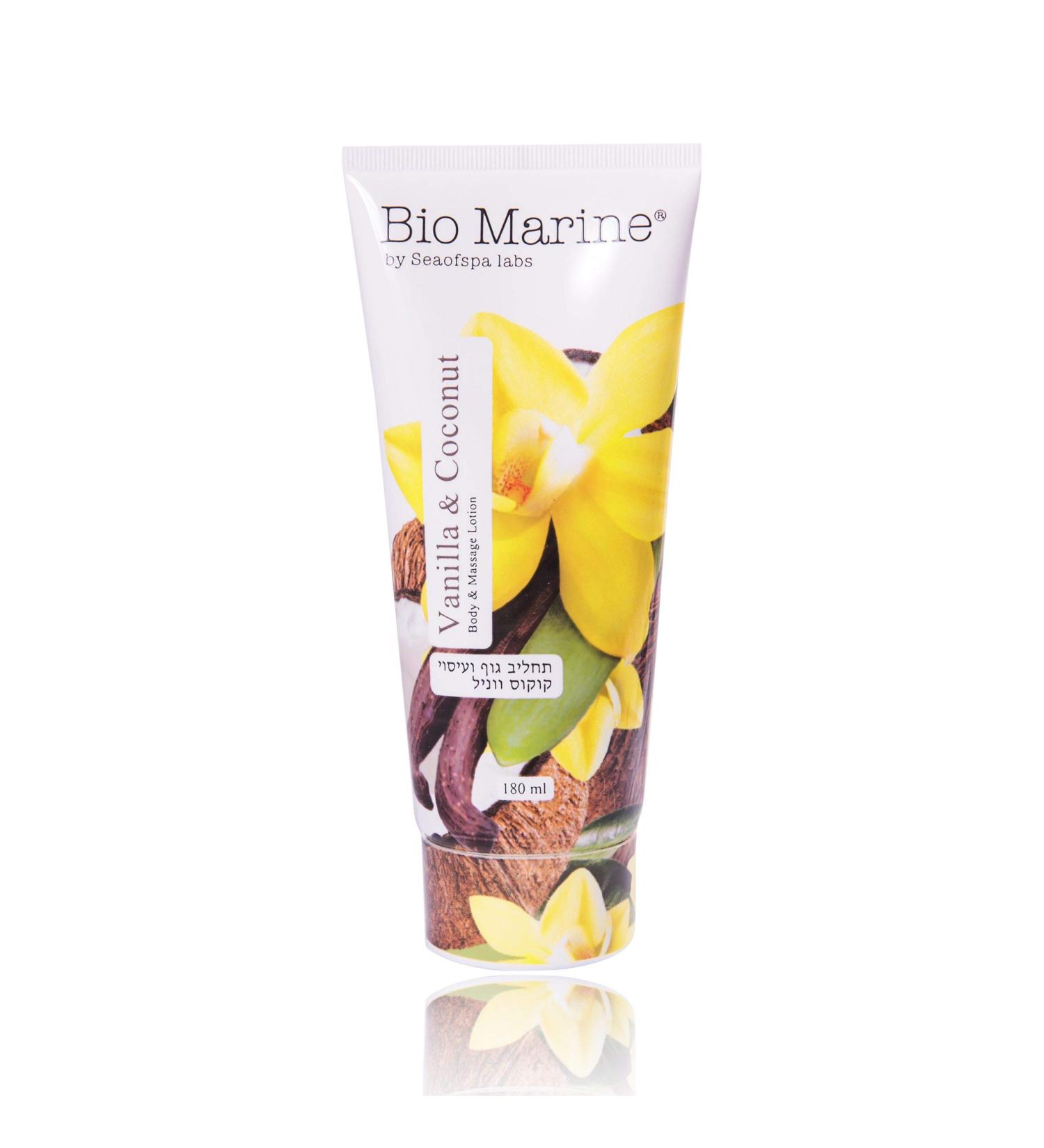 Organic Marine Body & Massage Lotion Wild Vanilla & Coconut Oil Enriched with Dead Sea Minerals