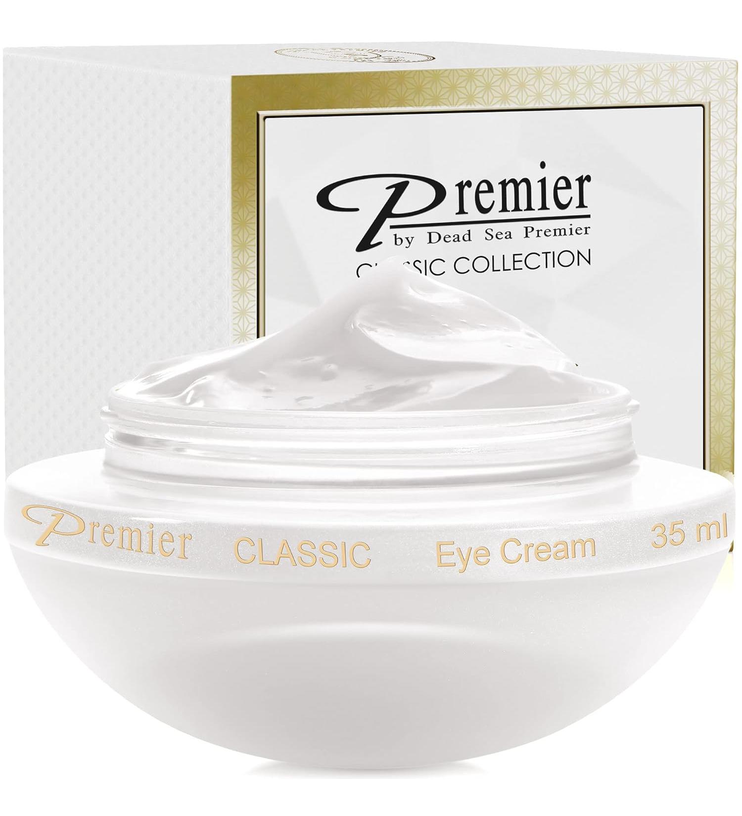 Premier Dead Sea Eye Cream - Age-Defying Formula with Vitamin A & E, Hyaluronic Acid for Wrinkles, Dark Circles, Sagging Skin, and Bags - Anti-Aging Hypoallergenic Treatment from Classic Collection - 1.2fl oz - Buy Online on GoSupps.com