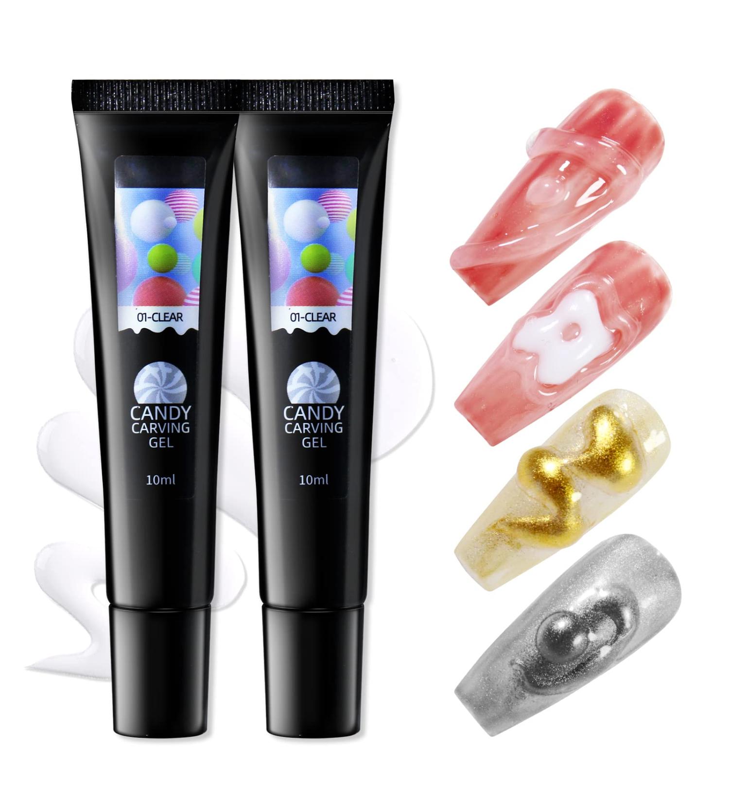 U-Shinein 2x10ml Clear Builder Gel Set | Nail Extension Chrome Powder Gel | Soak Off LED/UV Nail Art Manicure | Sheer Pink - Buy Online on GoSupps.com