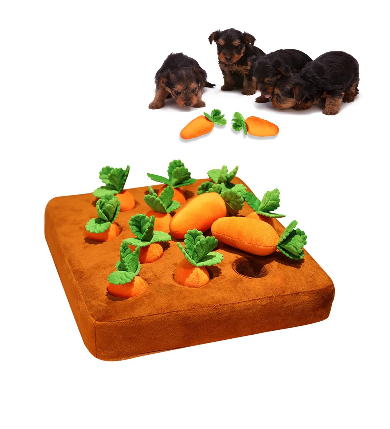 HICAS Dog Carrot Plush Snuffle Mat Toy for Foraging and Stress Relief - Buy Online on GoSupps.com