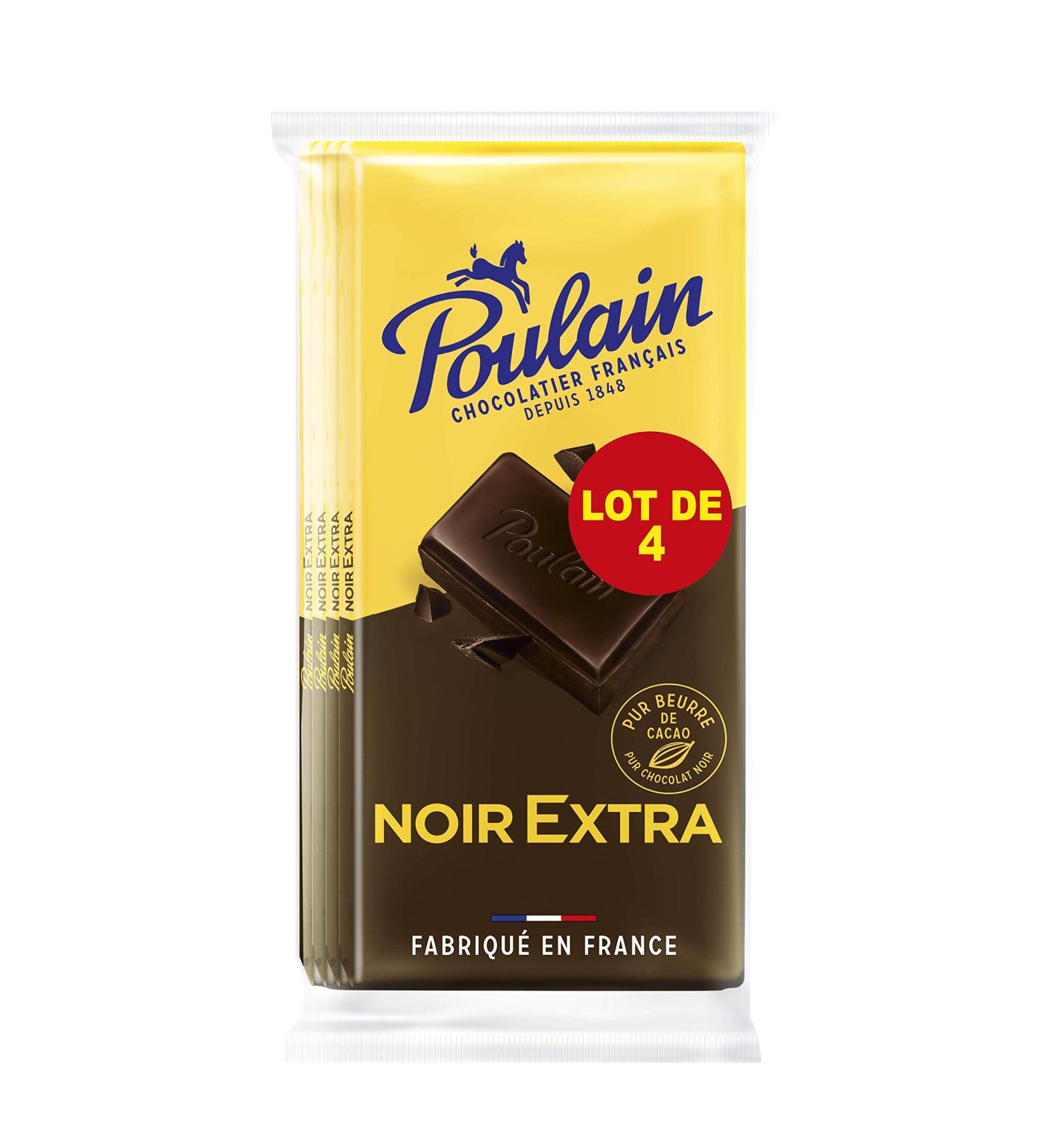 Poulain Extra Dark Chocolate Bar 4 x 200 g