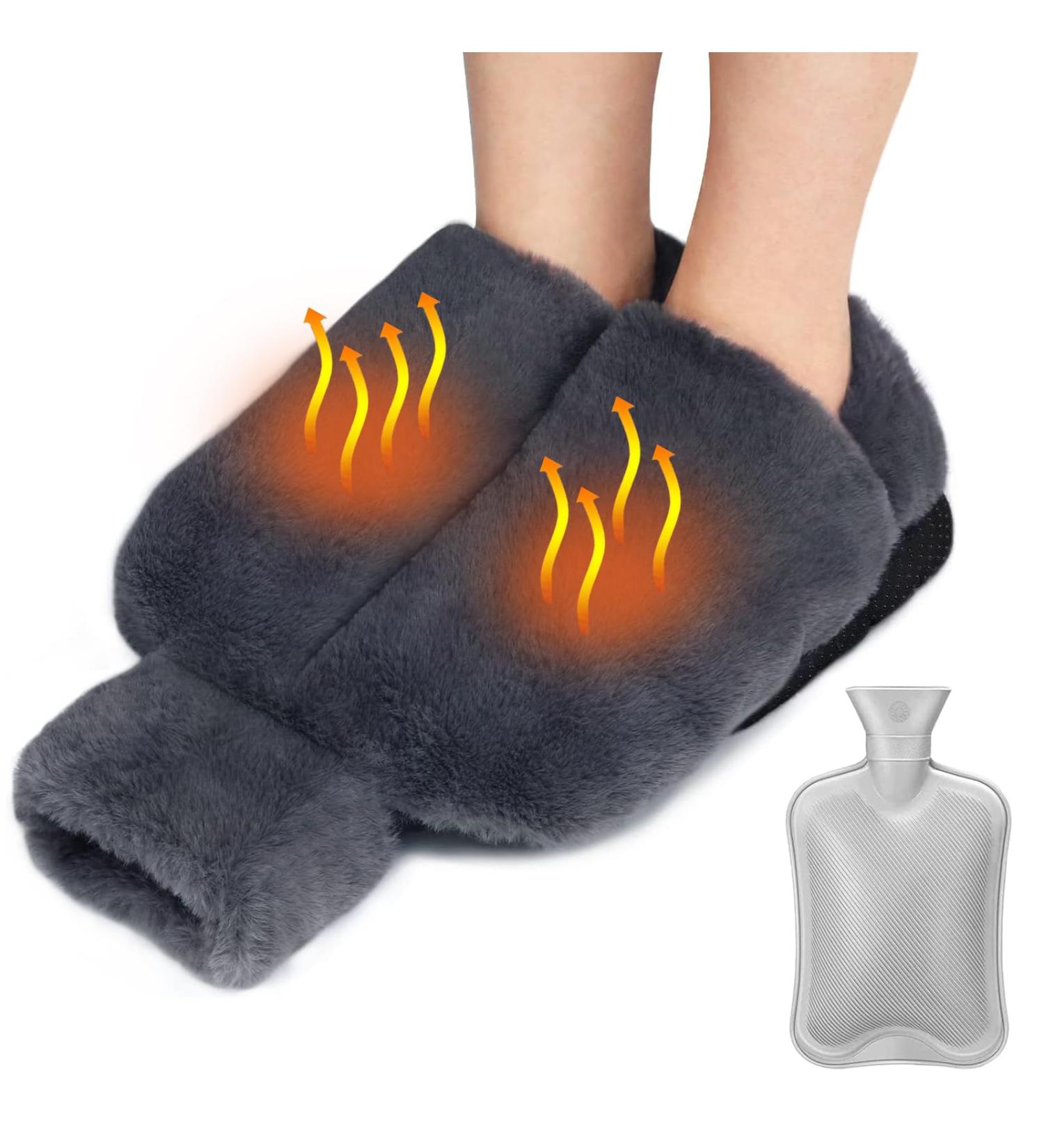 Foot Warmer Hot Water Bottle - 2-in-1 Electric-Free Heat for Women Men & Kids | Soft Winter Comfort & Cozy Hand Warmer for Office & Home - 30x35cm - Buy Online on GoSupps.com