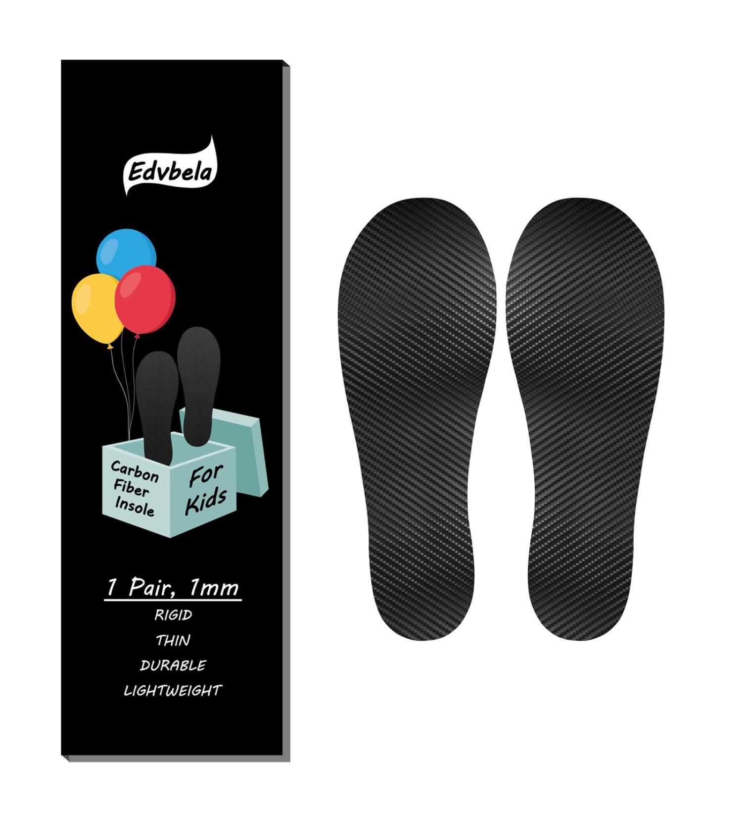 Kids Carbon Fiber Insoles for Idiopathic Toe Walking - Rigid Foot Plate Inserts for Healthy Walking - 4 Youth (224mm/8.82in - Buy Online on GoSupps.com