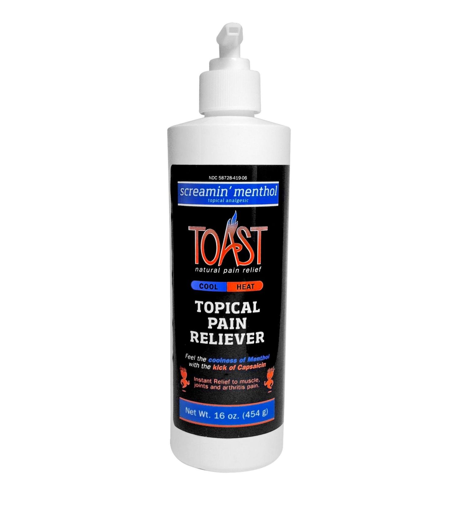 Buy Toast Screamin Menthol Cool Heat Topical Pain Relief Cream - 16 oz for Muscles & Joints Relief | Fast International Shipping - Buy Online on GoSupps.com