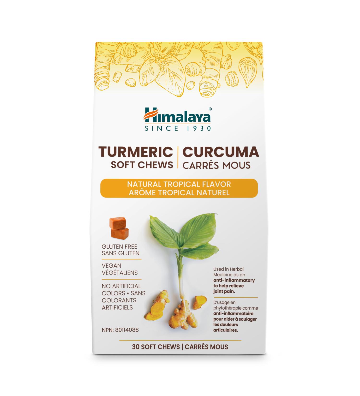 Himalaya Turmeric Chews for Antioxidant And Joint Support 30 Soft Chews 150 mg 2 Chews Daily - Buy Online on GoSupps.com