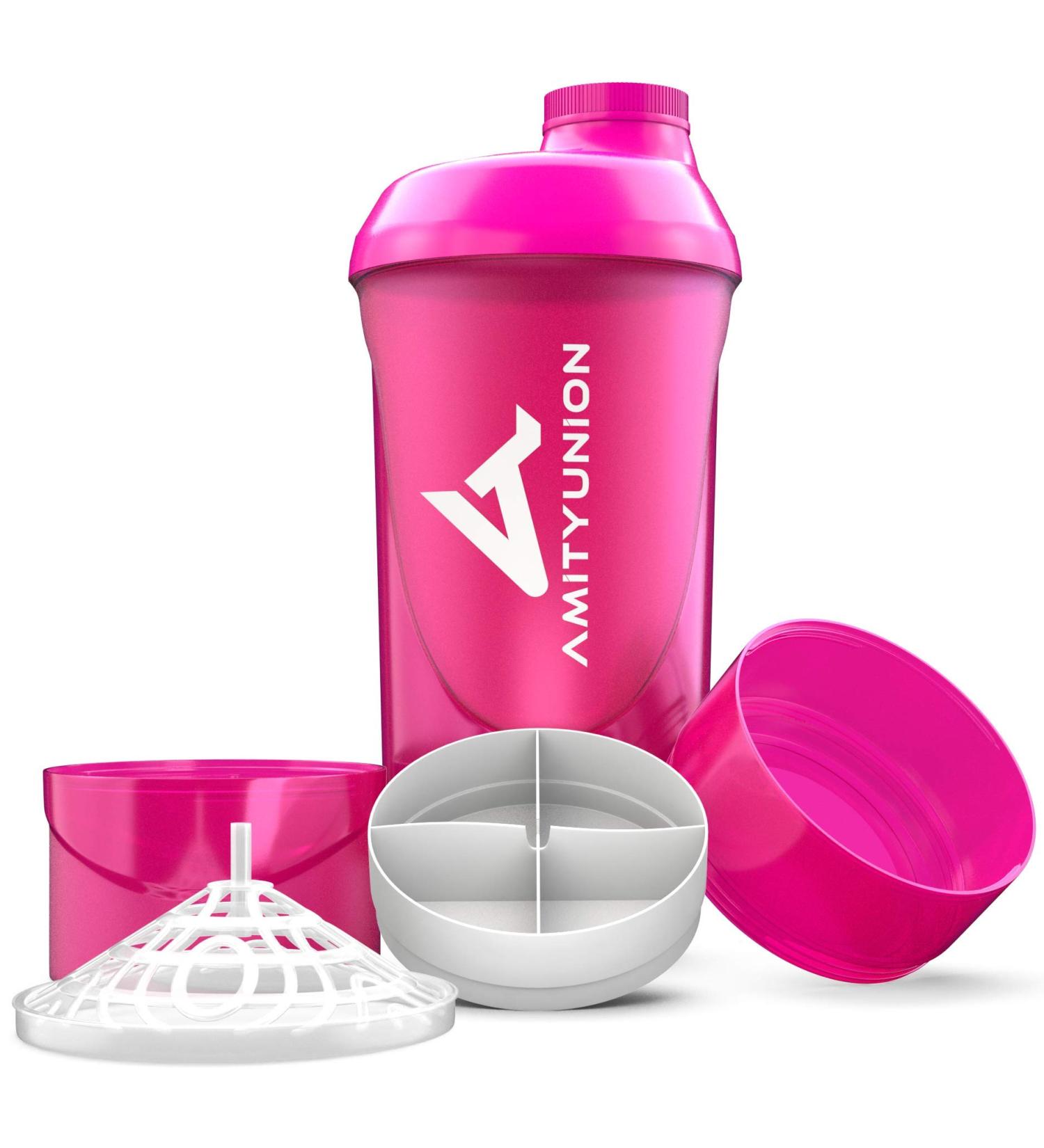 Buy Amity Union 700ml Women s Protein Shaker - Leak-Proof BPA-Free with Sieve & Scale - Perfect for Creamy Shakes & Gym Fitness - Pink Cup - Buy Online on GoSupps.com