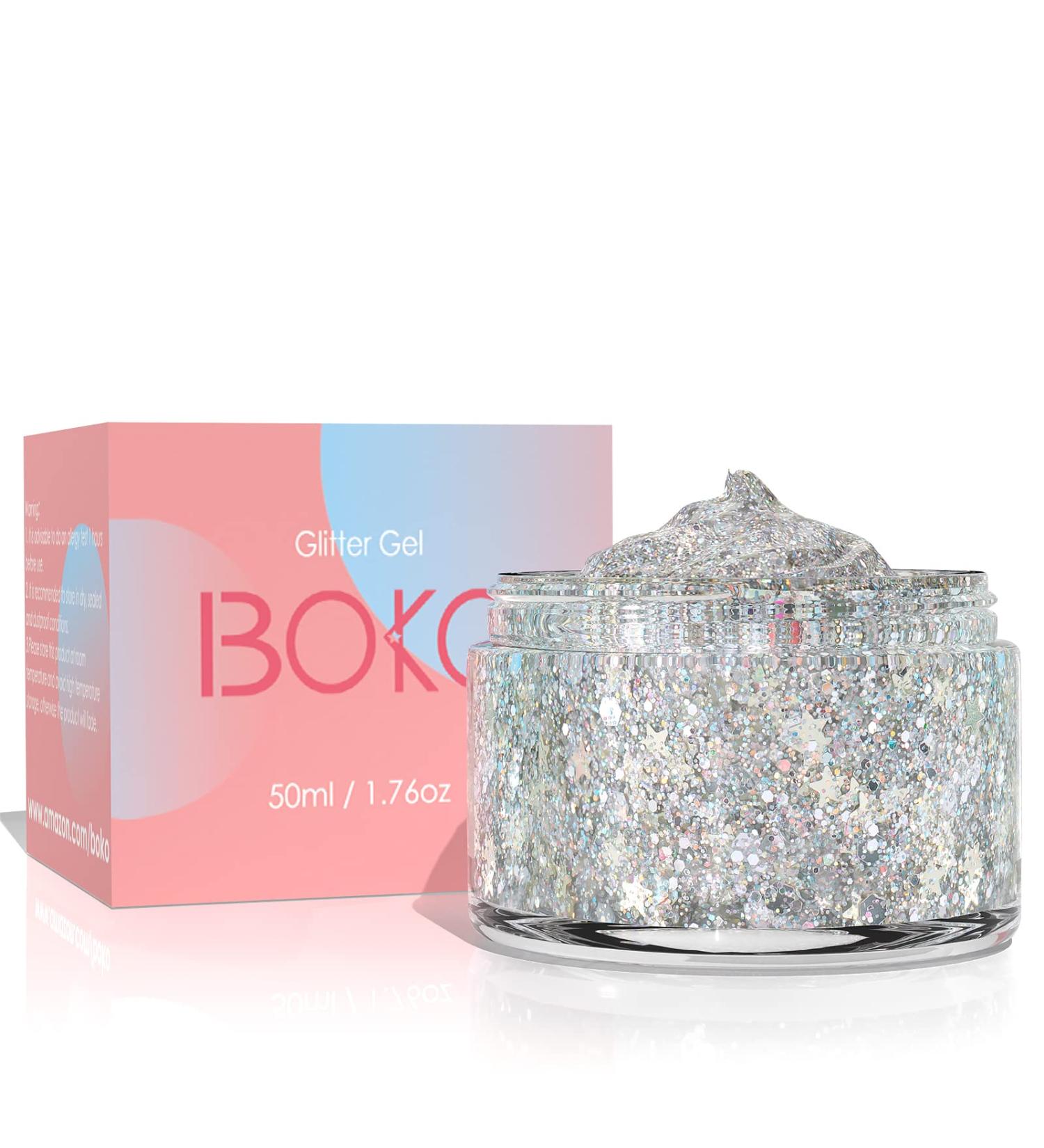 Boko 1.76oz Body Glitter Gel - Diamond Chunky Glitter for Face, Hair & Body - Festival Rave Makeup - Buy Online on GoSupps.com