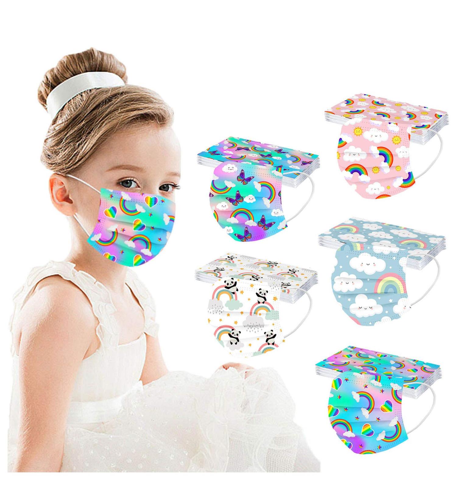 Celendi 50Pcs Cartoon Kids Face_Masks Disposable_Mask 3 Ply Breathable Anti Dust Face Filter Protection with Elastic Earloop - Buy Online on GoSupps.com