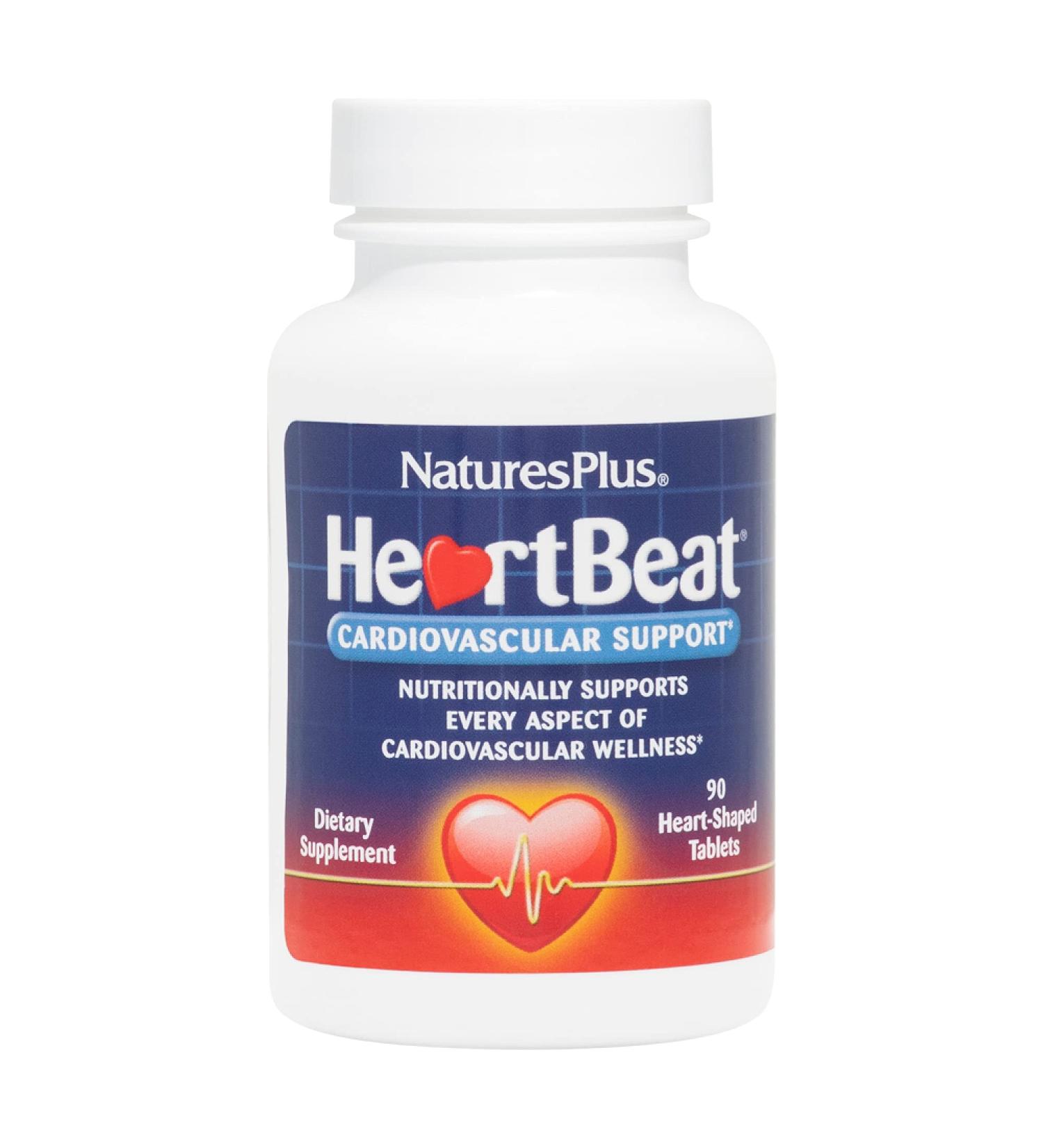 Nature's Plus HeartBeat - Cardiovascular Support - 90 Heart-Shaped Tablets - Buy Online on GoSupps.com