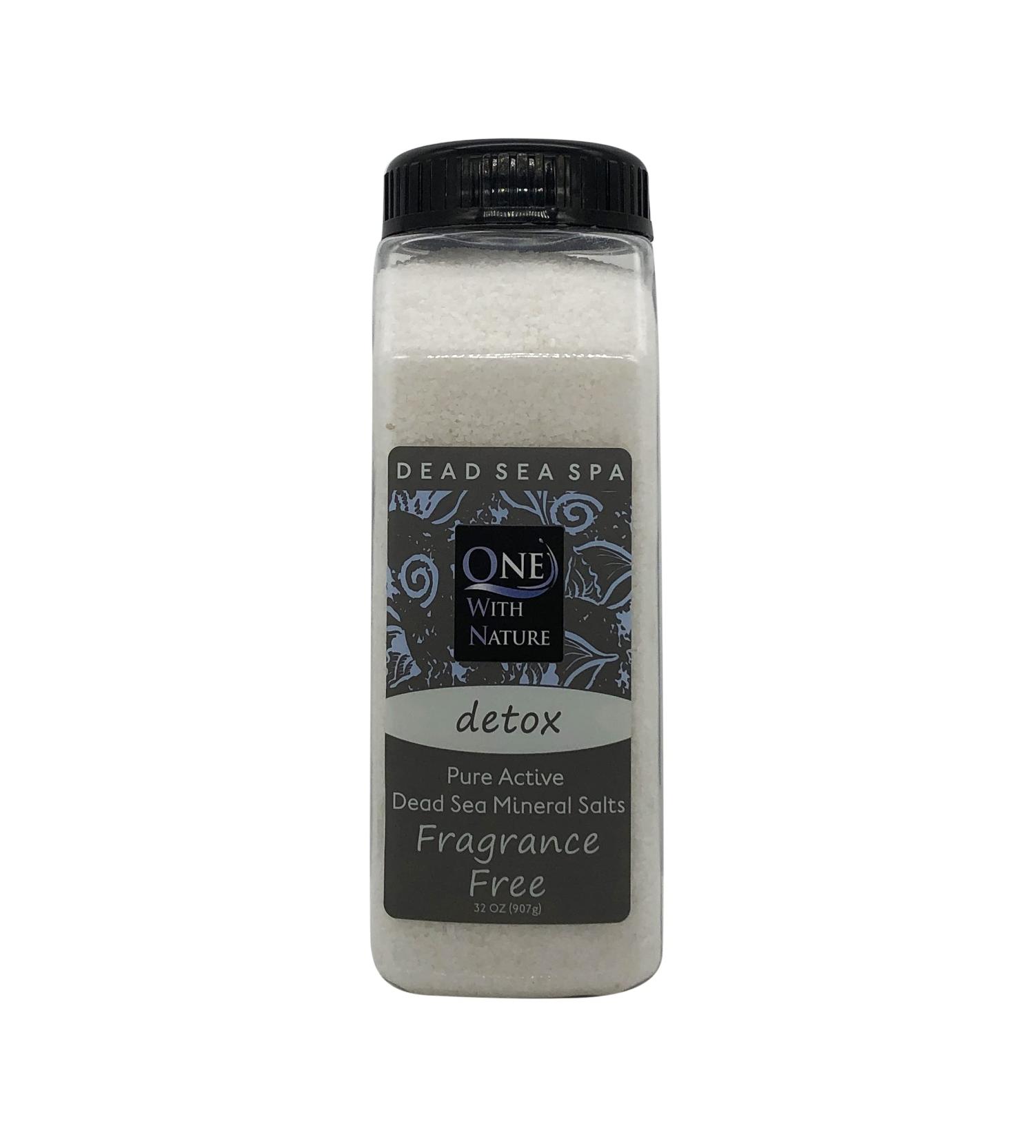 ONE WITH NATURE Bath Salt Detox - Fragrance Free - 32 oz | Natural & Soothing Formula - Buy Online on GoSupps.com