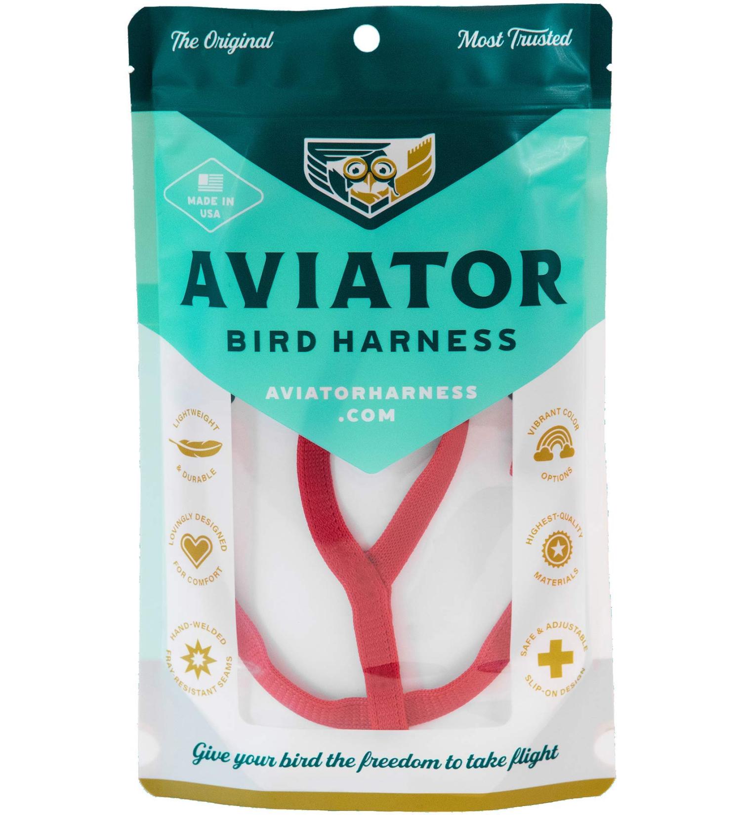 AVIATOR Bird Harness & Leash - XXS Red Made in America | Best International Shipping for Pet Birds - Buy Online on GoSupps.com