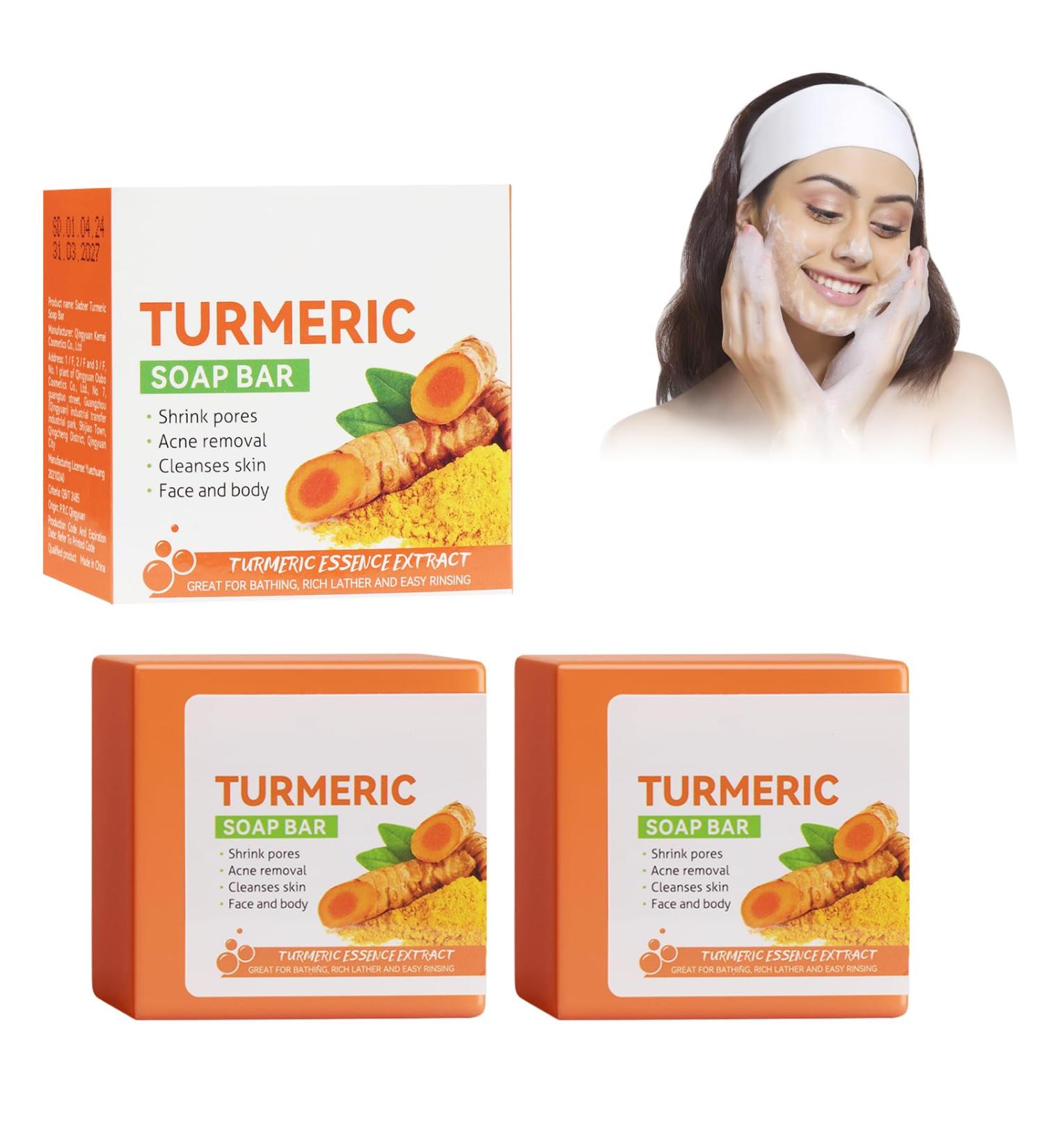  Horuili Turmeric Soap Turmeric Soap Turmeric Soap Turmeric Lightening Soap Turmeric Stain Remover Cleanser Moisturizing & Brightening Face & Body Bath Soap (2 - Buy Online on GoSupps.com