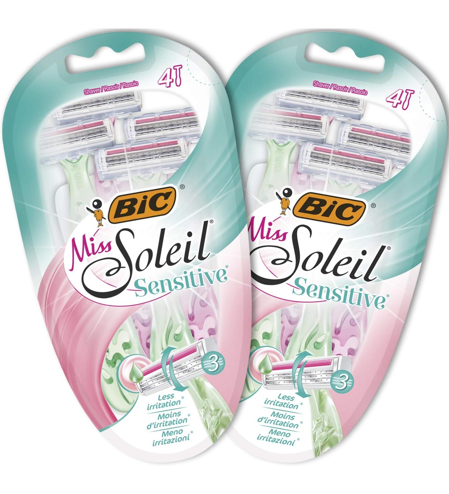 Bic Miss Soleil Sensitive Disposable Razors for Women - 8 Wet Razors with 3 Blades Aloe Vera & Vitamin E for Gentle Shaving - High Quality Shave International Shipping Available - Buy Online on GoSupps.com