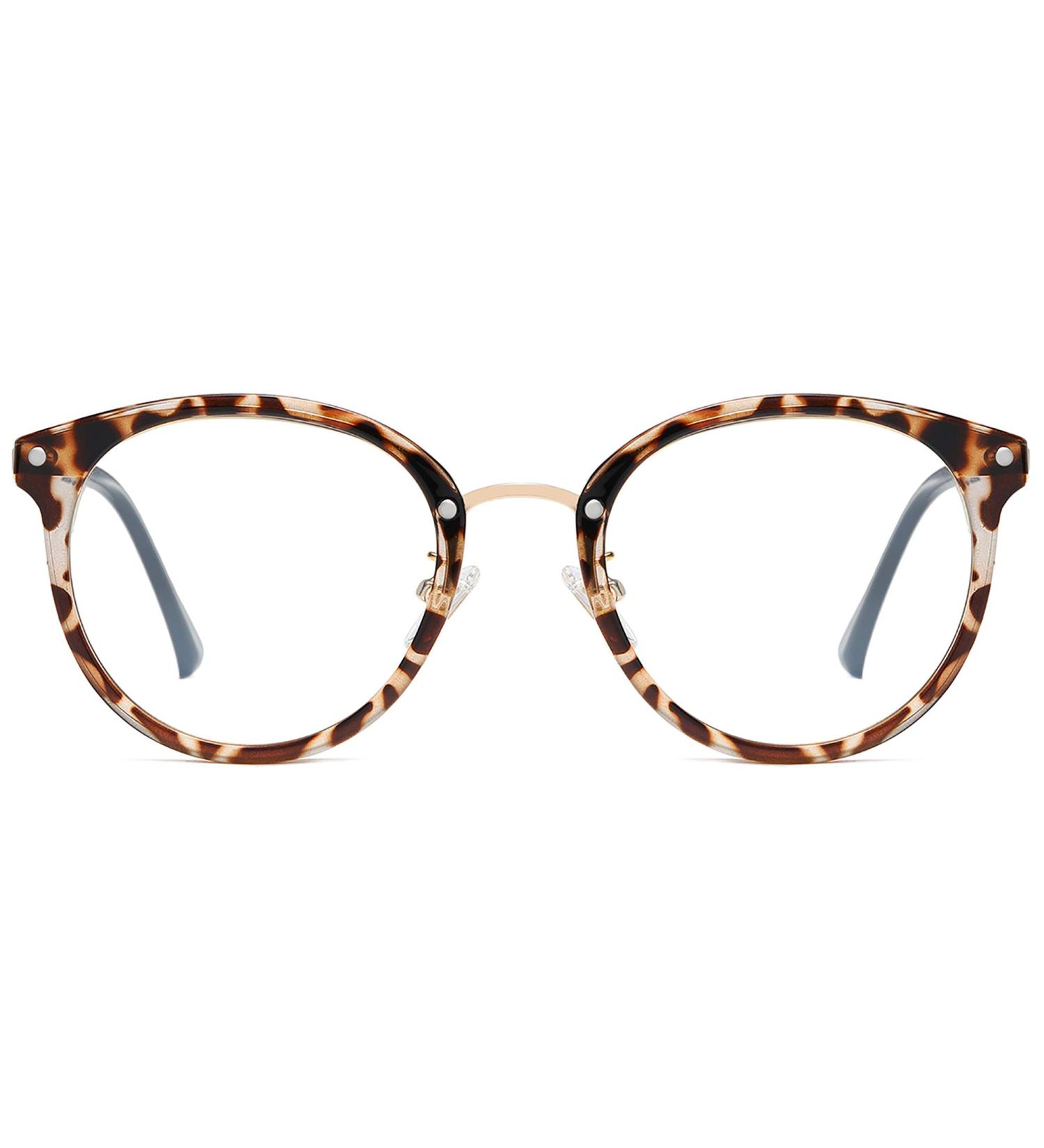 SOJOS Retro Round Blue Light Glasses for Women | SJ9001 Bright Leopard Frame - Buy Online on GoSupps.com