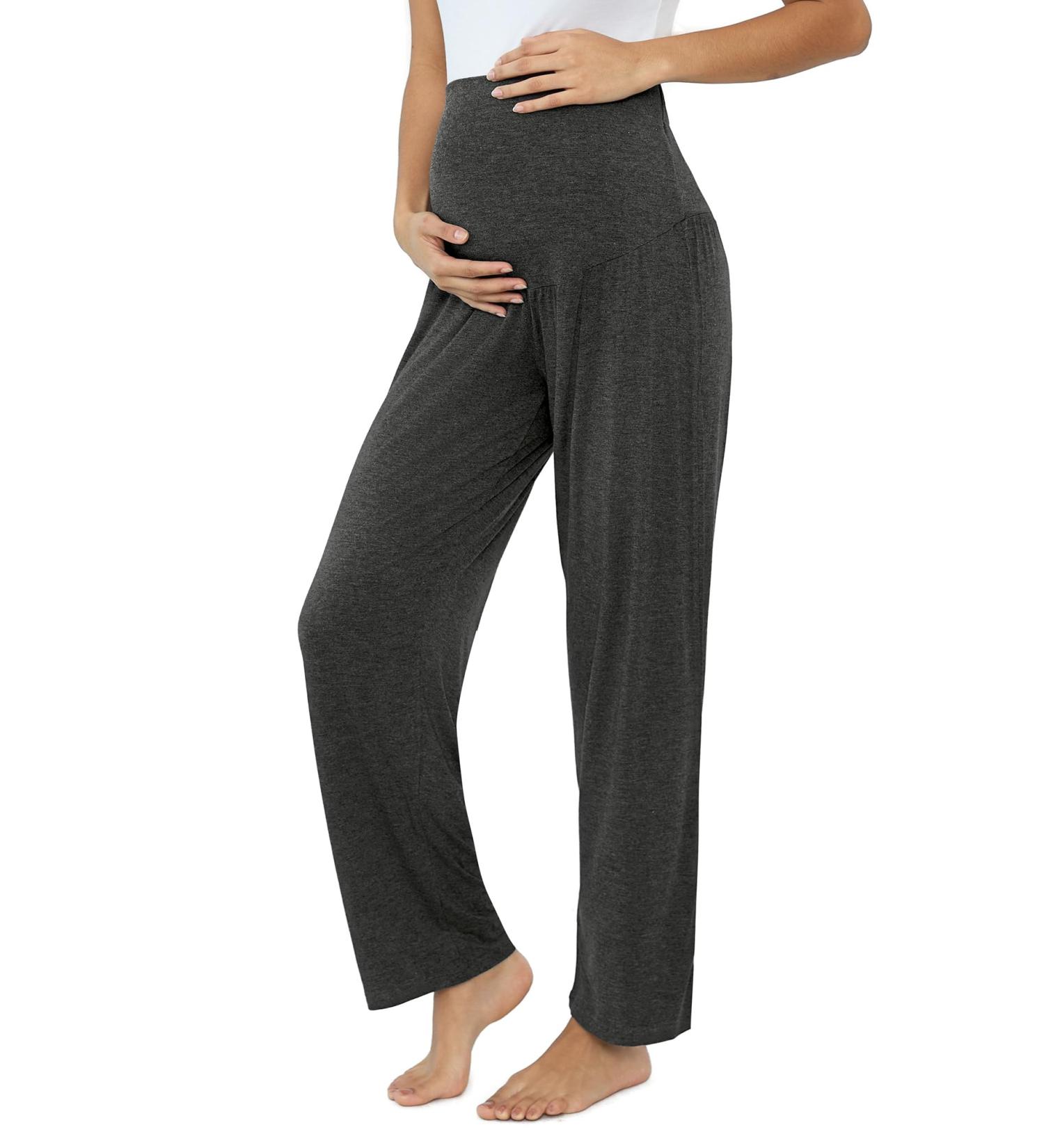 Amorbella Women's Maternity Sweatpants - Long Yoga/Pajama/Lounge Pants - Charcoal - Size S - Buy Online on GoSupps.com