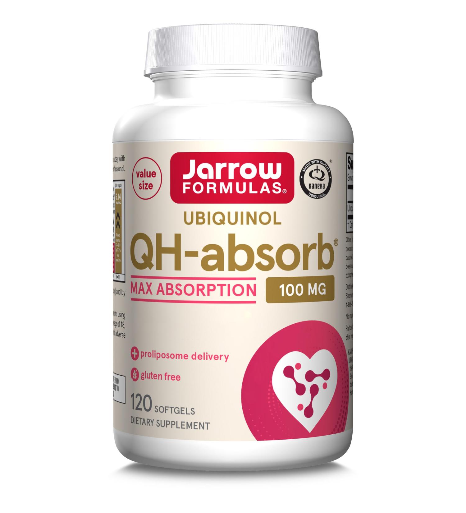 Jarrow Formulas Ubiquinol QH-Absorb (Coenzyme Q10 Active) 100mg High Dosed 120 Soft Capsules Lab Tested Gluten Free Soy Free Non-GMO - Buy Online on GoSupps.com