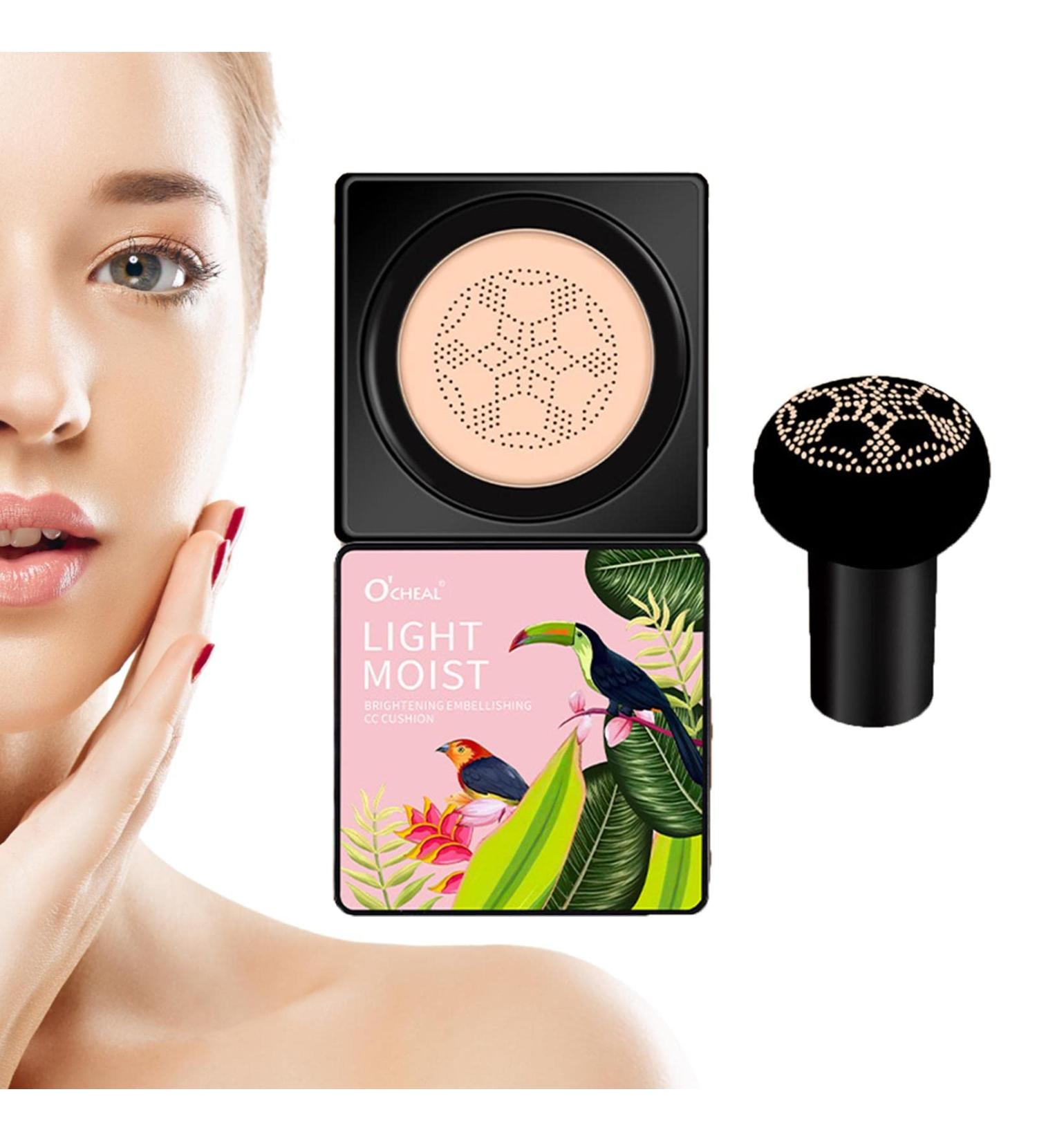 Mushroom Head Air Cushion CC Cream Moisturizing CC Cream Foundation Full Coverage | CC Cream Foundation Full Coverage Lasting Oil Control Nude Makeup Even Skin Tone Makeup Base Ivory - Buy Online on GoSupps.com