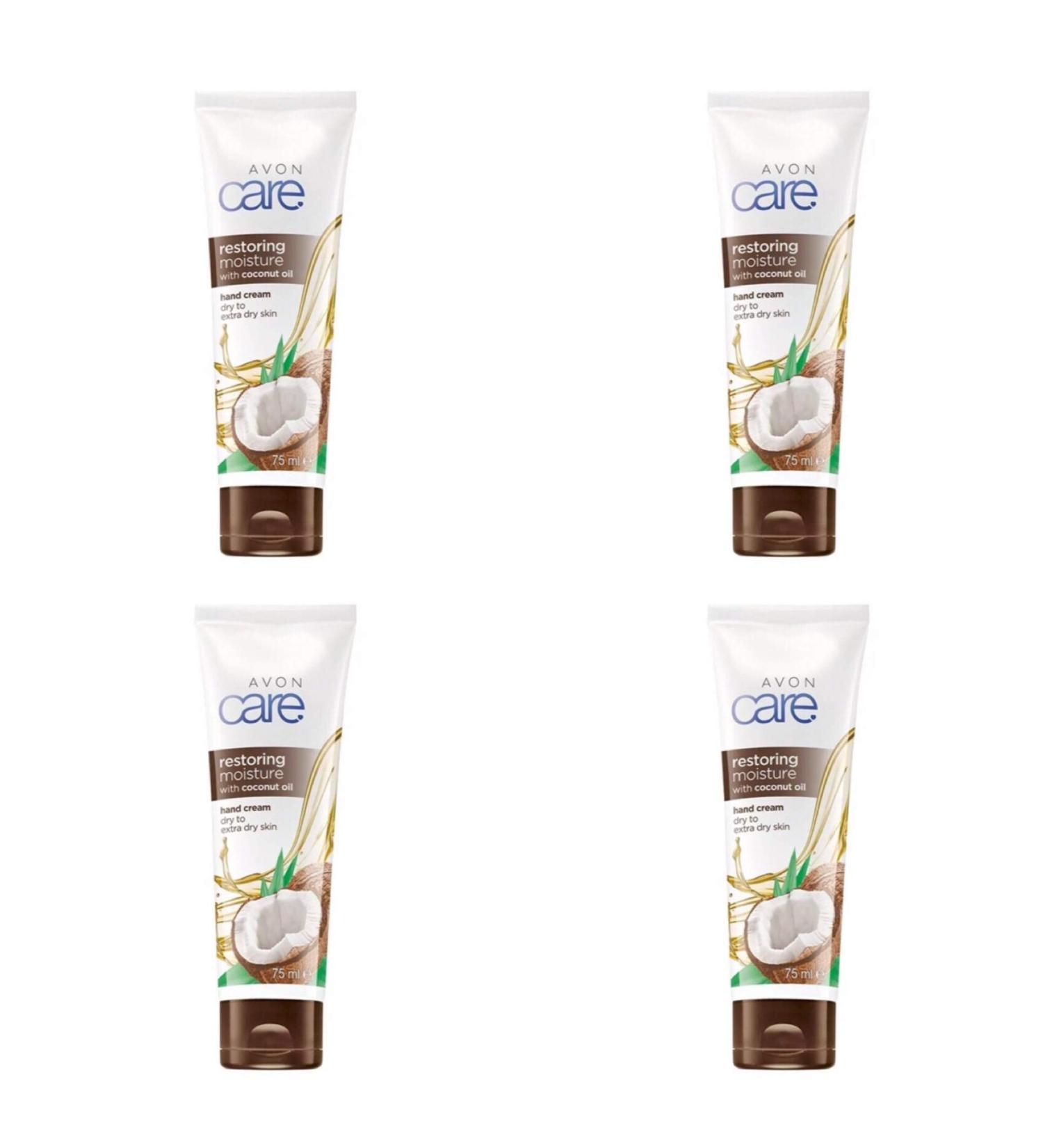 4 x Avon Care Restoring Moisture with Coconut Oil Hand Cream 75 ml (300 ml)