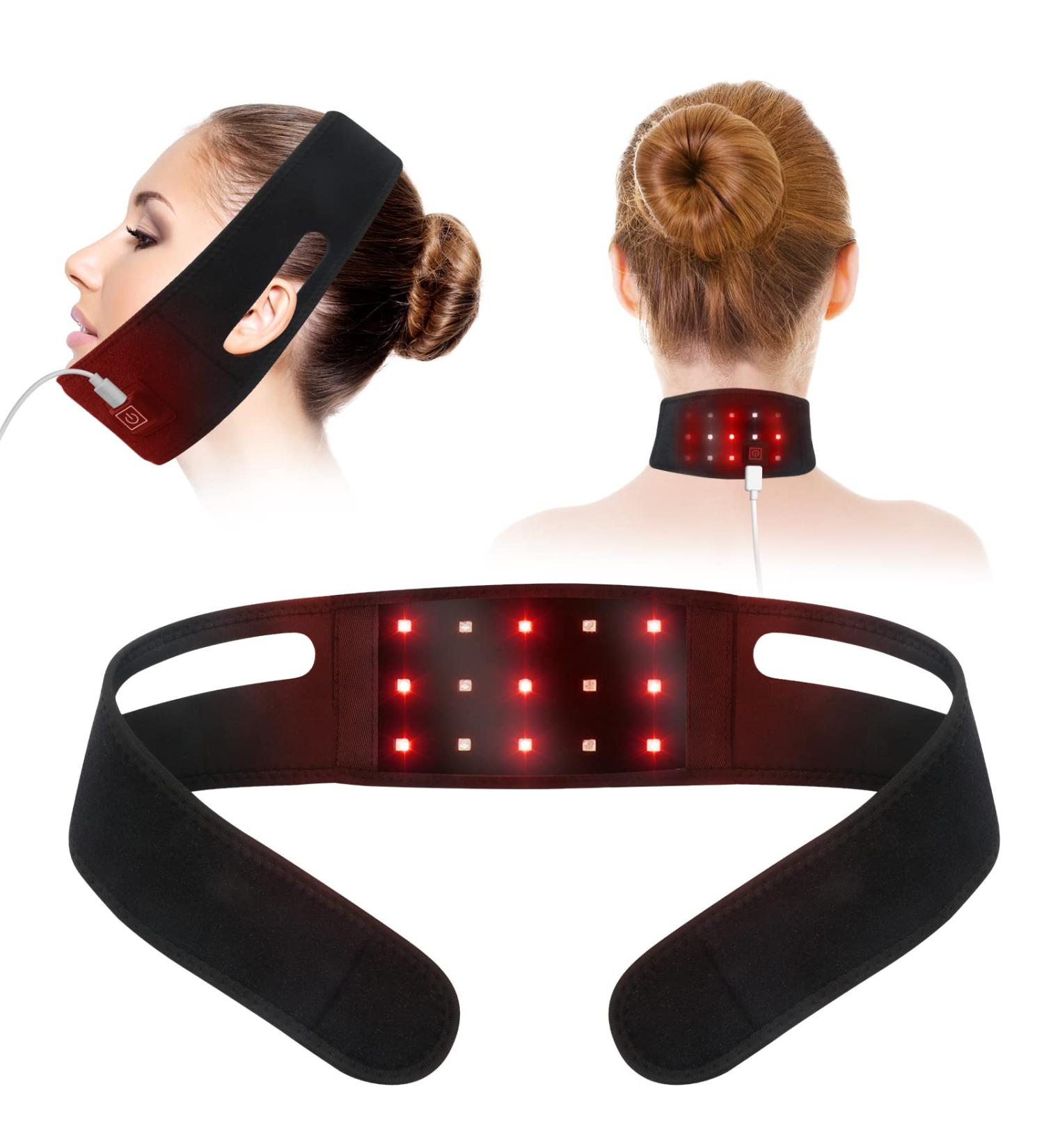 AKARY Infrared & Red Light Therapy Belt for Neck - Deep Pain Relief with 660nm LED Red Light and 850nm Near-Infrared Light - Flexible Wearable Wrap Pad - Neck & Body Therapy - 15pcs - Buy Online on GoSupps.com