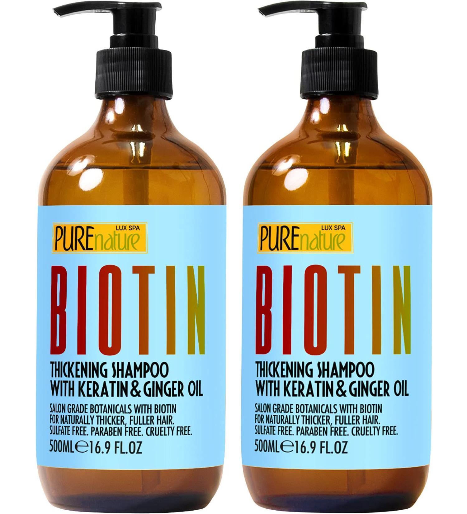Biotin Shampoo and Conditioner Set with Argan Oil - Promotes Hair Growth and Fights Hair Loss - Sulfate Free Formula - Buy Online on GoSupps.com