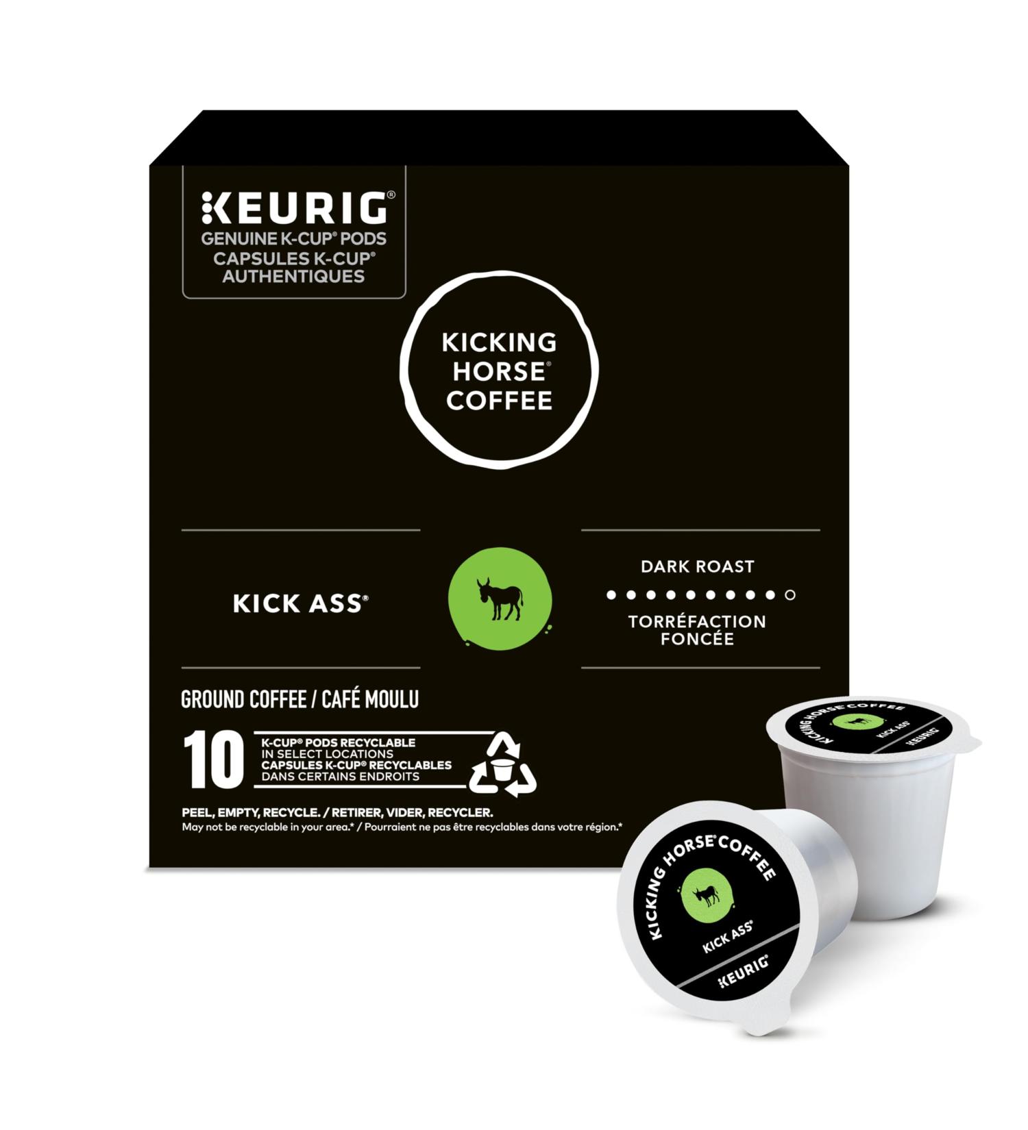 Kicking Horse Kick Ass Dark Roast K-Cup Coffee Pods 10 Count Kick Ass 10 count (Pack of 1) - Buy Online on GoSupps.com