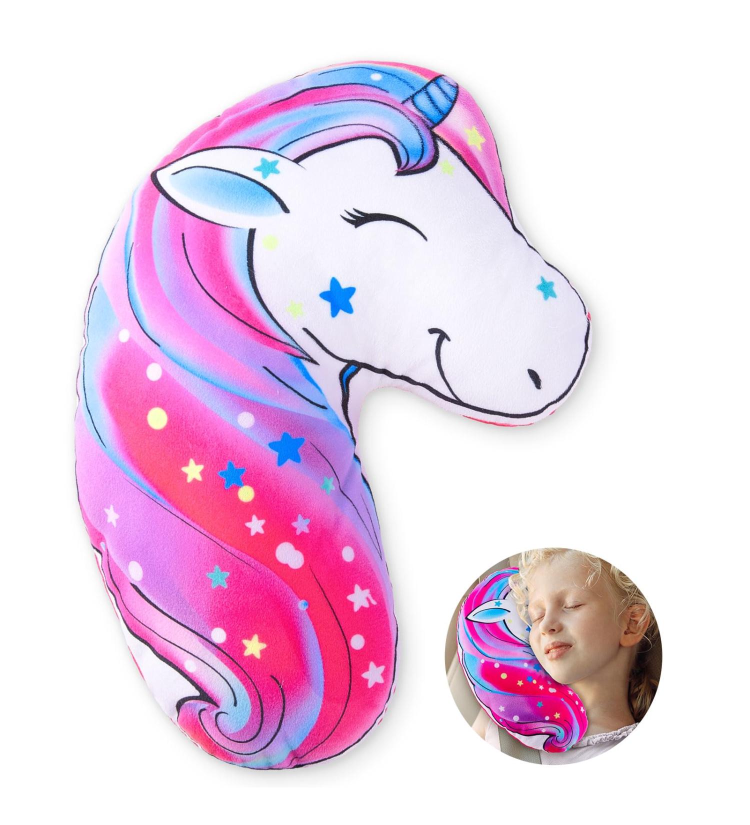 Basumee Unicorn Seat Belt Covers for Kids - Car Seat Head Support & Shoulder Pads for Toddlers and Babies in Red - Buy Online on GoSupps.com