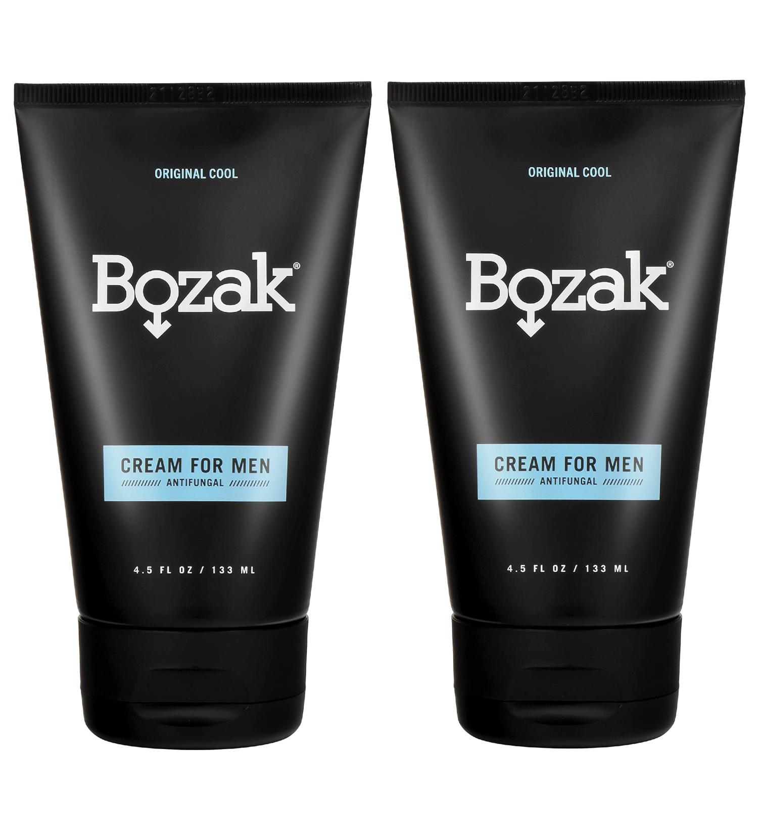 Bozak Extra Strength Jock Itch & Athlete's Foot Cream - 2 Pack | Talc-Free, Clinically Proven, Stops Chafing, Absorbs Sweat, 2% Miconazole Nitrate & Menthol - Buy Online on GoSupps.com