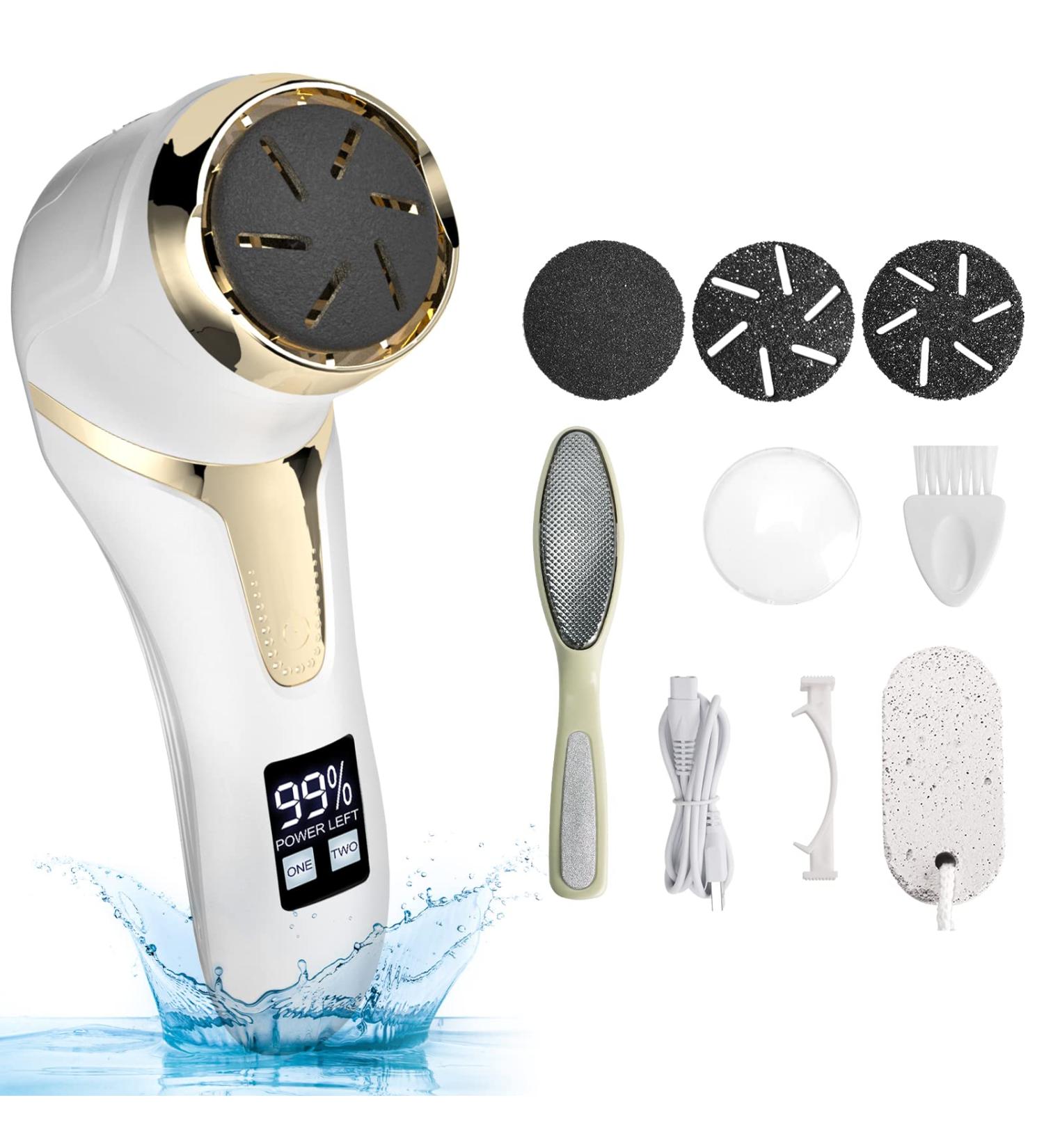 Rechargeable Electric Foot Callus Remover with 3 Roller Heads - For Smooth and Soft Feet - Foot Care Tool for Men and Women - Buy Online on GoSupps.com